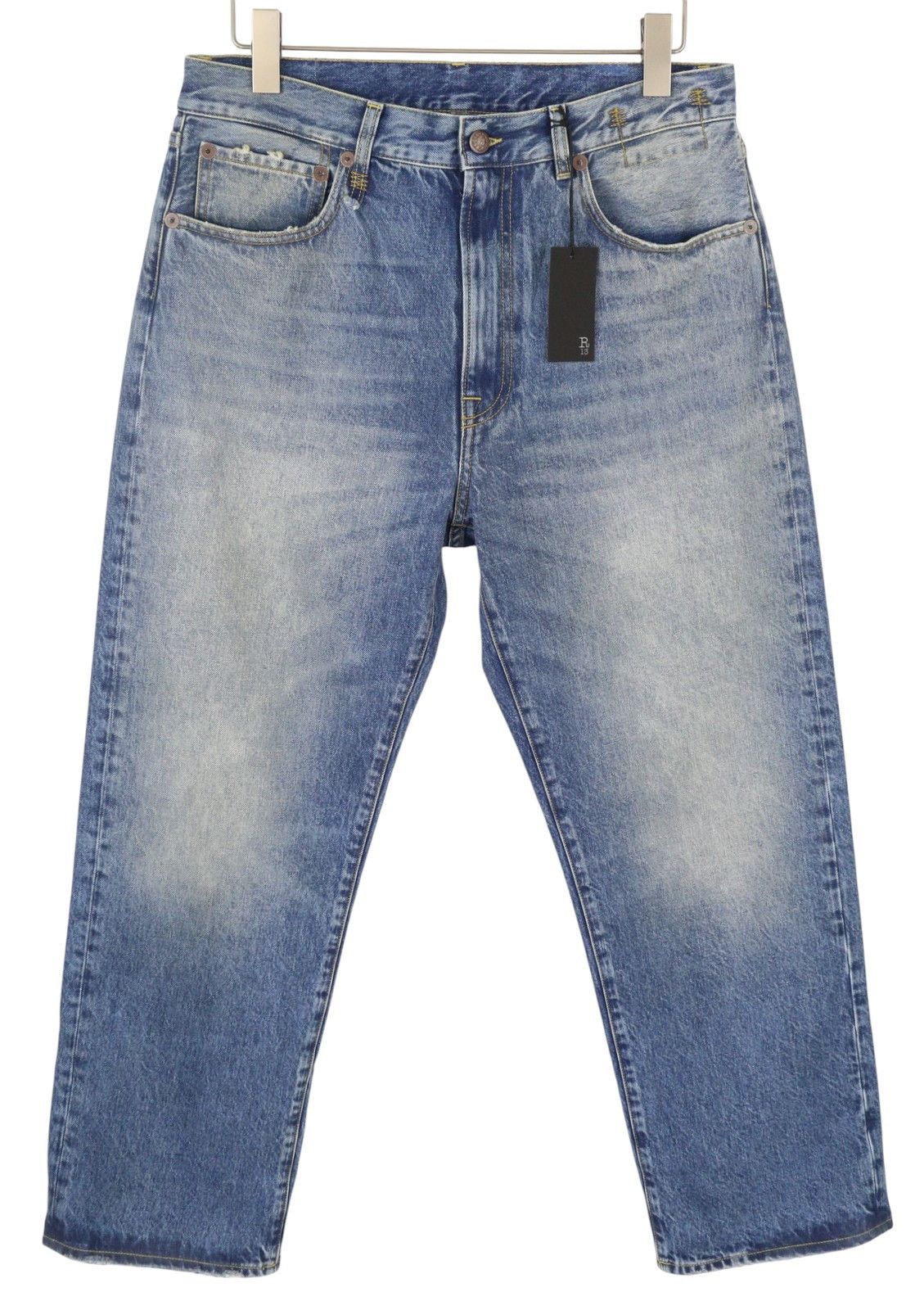 R13 CUFFED X-BF 29 Jasper Straight Blue PF25 Jeans 87197 Size 29" - 1 Thumbnail