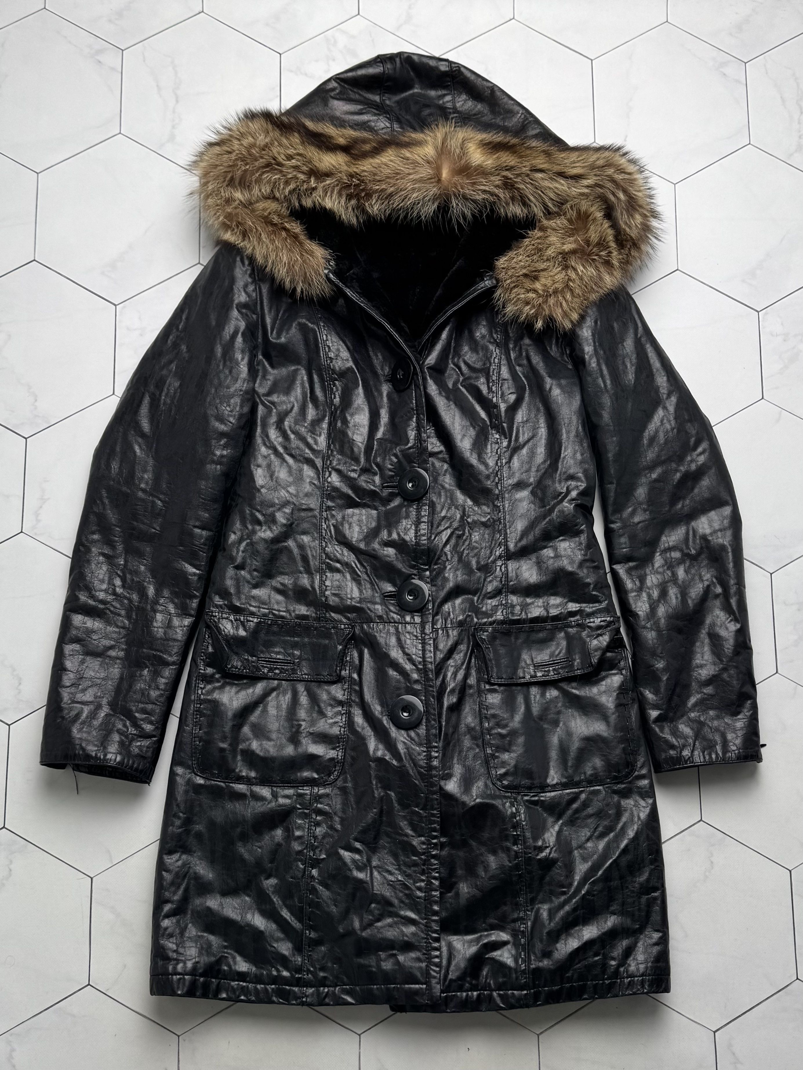 Vintage Vintage Real Sheepskin Hooded Coat (B550) Size L / US 10 / IT 46 - 6 Thumbnail