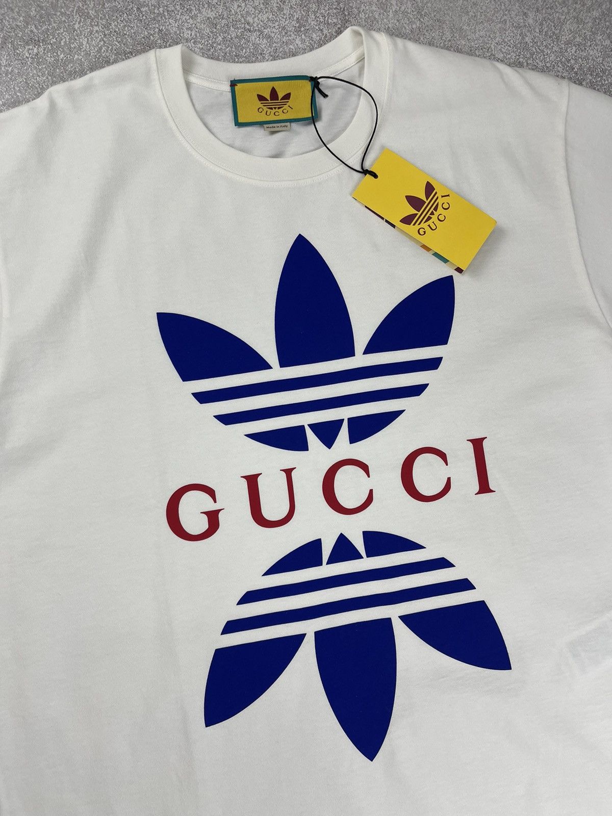 Adidas × Gucci Gucci x Adidas Cotton Jersey T-Shirt White Size US L / EU 52-54 / 3 - 3 Thumbnail