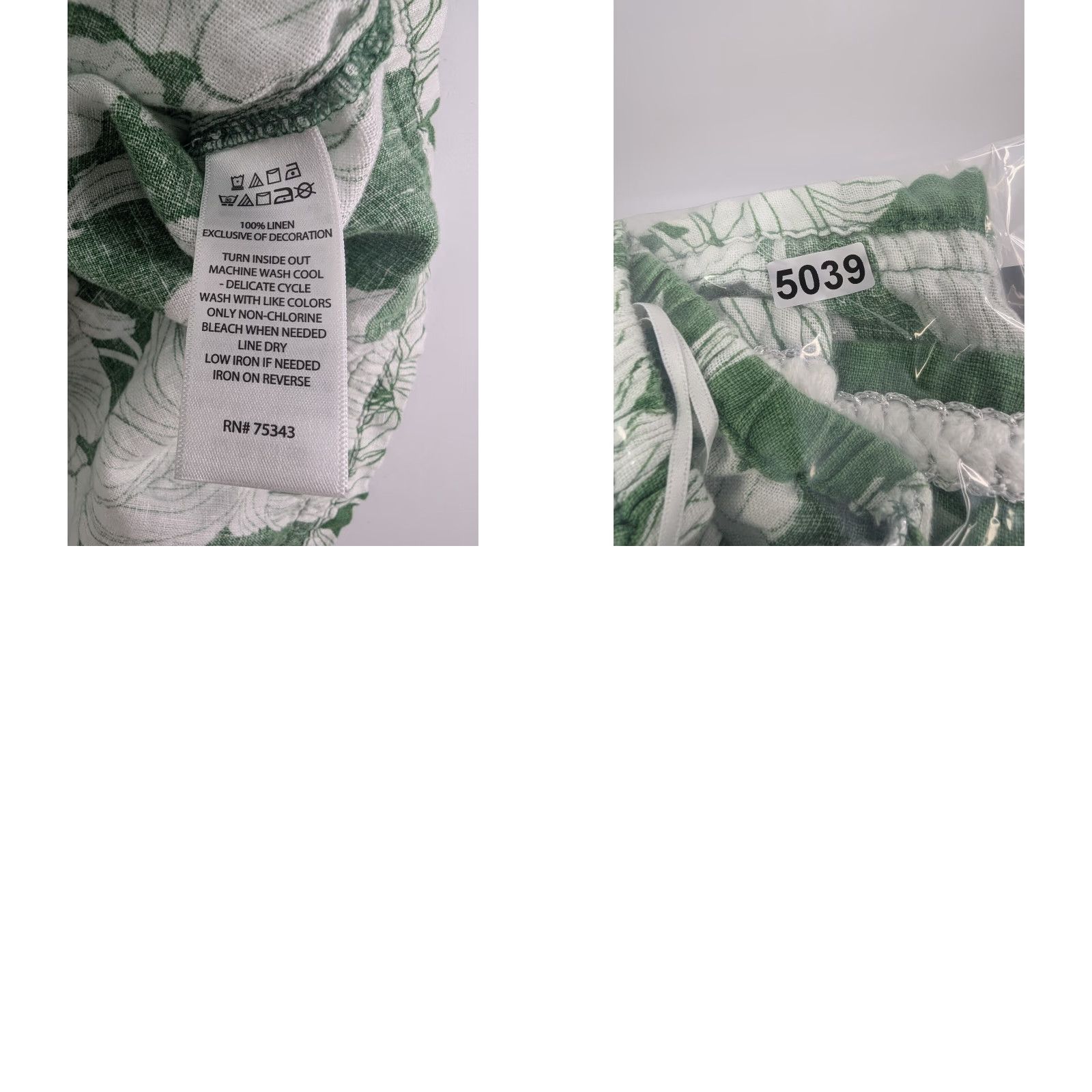 Vintage Tahari Linen Blouse Cropped Off the Shoulder Green 3/4 Sleeve Floral Size L Womens Size L / US 10 / IT 46 - 8 Thumbnail