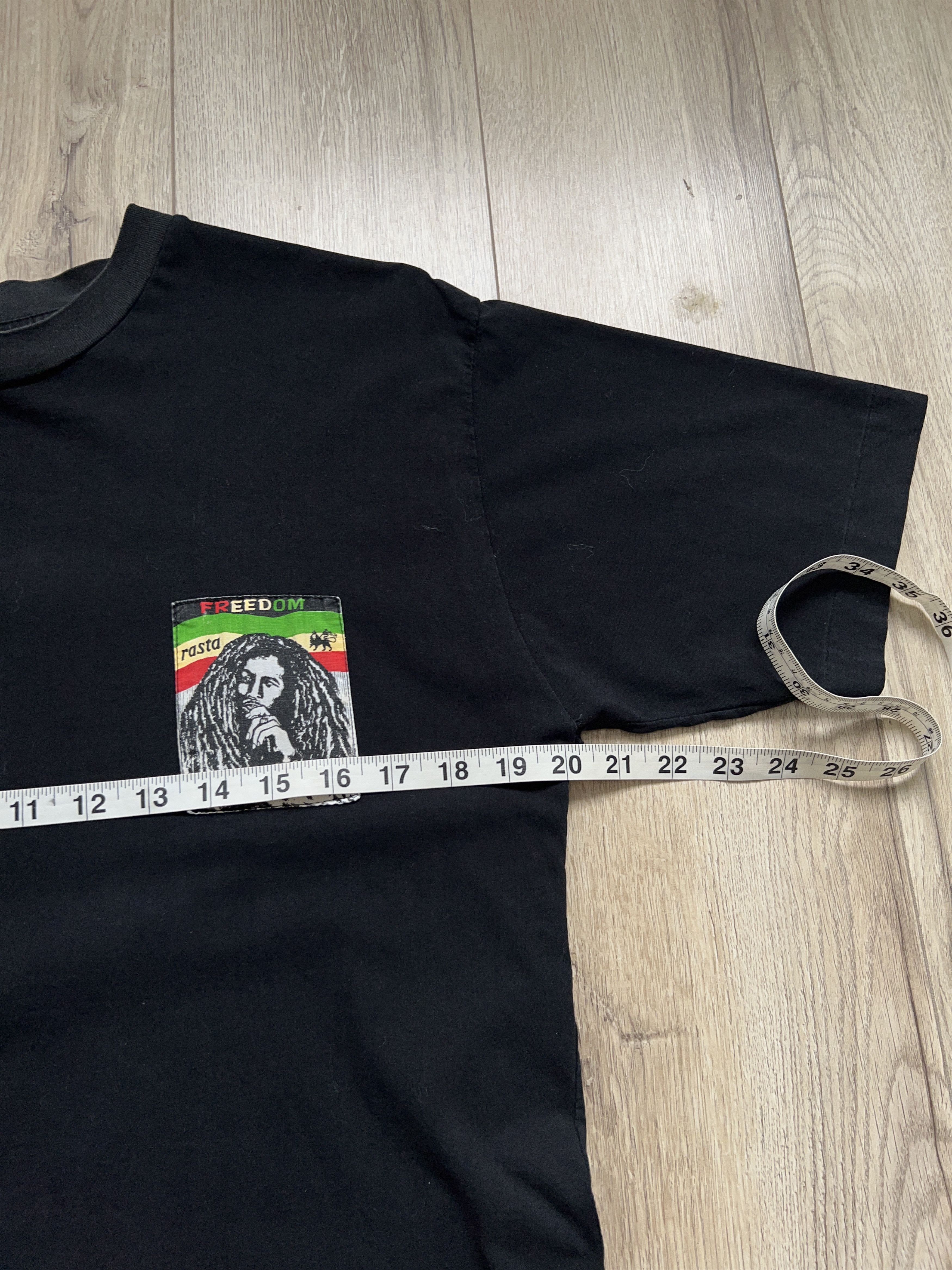 Bob Marley × Vintage Mens Rasta Bob Marley Black Hand Made T Shirt Tee Size US M / EU 48-50 / 2 - 12 Thumbnail