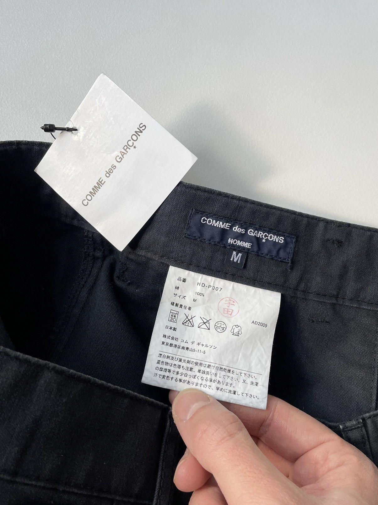Comme des Garcons Homme A/W 09 Washed Gray Cotton Cargo Trousers Size US 32 / EU 48 - 5 Thumbnail