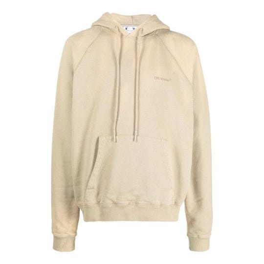 Off-White o1gr1nt1124 Diag Tab Vintage Raglan Skate Hoodie Dark Sand Size US S / EU 44-46 / 1 - 1 Thumbnail