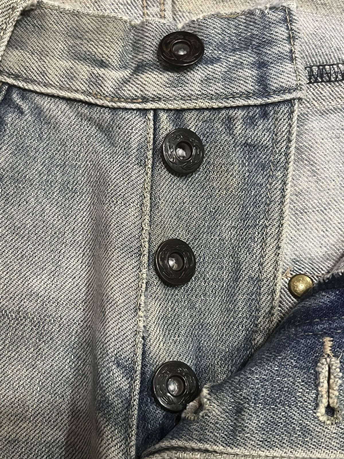 BUFFALO BOBS × GOSTAR DE FUGA × Japanese Brand ⚡️Streetwear⚡️Vintage Japanese Brand Ossa Denim Ash Blue Jeans Size US 32 / EU 48 - 6 Thumbnail
