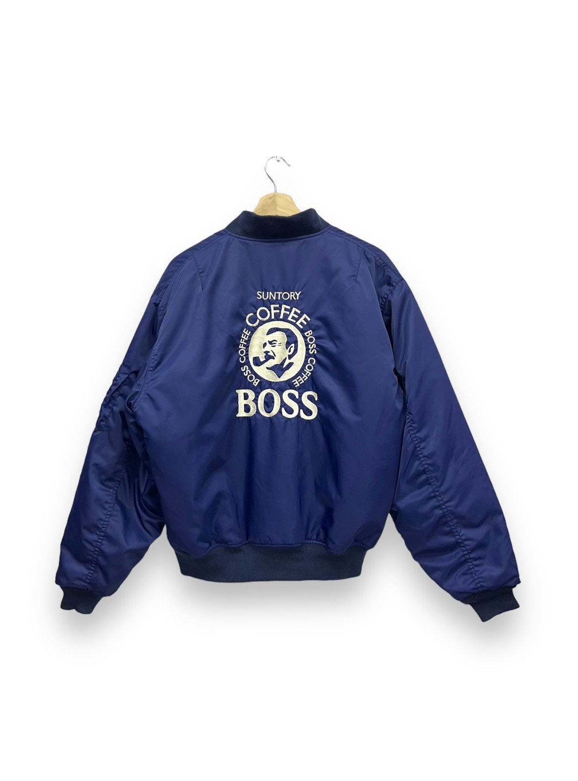 💥Vintage SUNTORY BOSS COFFEE Japan MA-1 Bomber Jacket