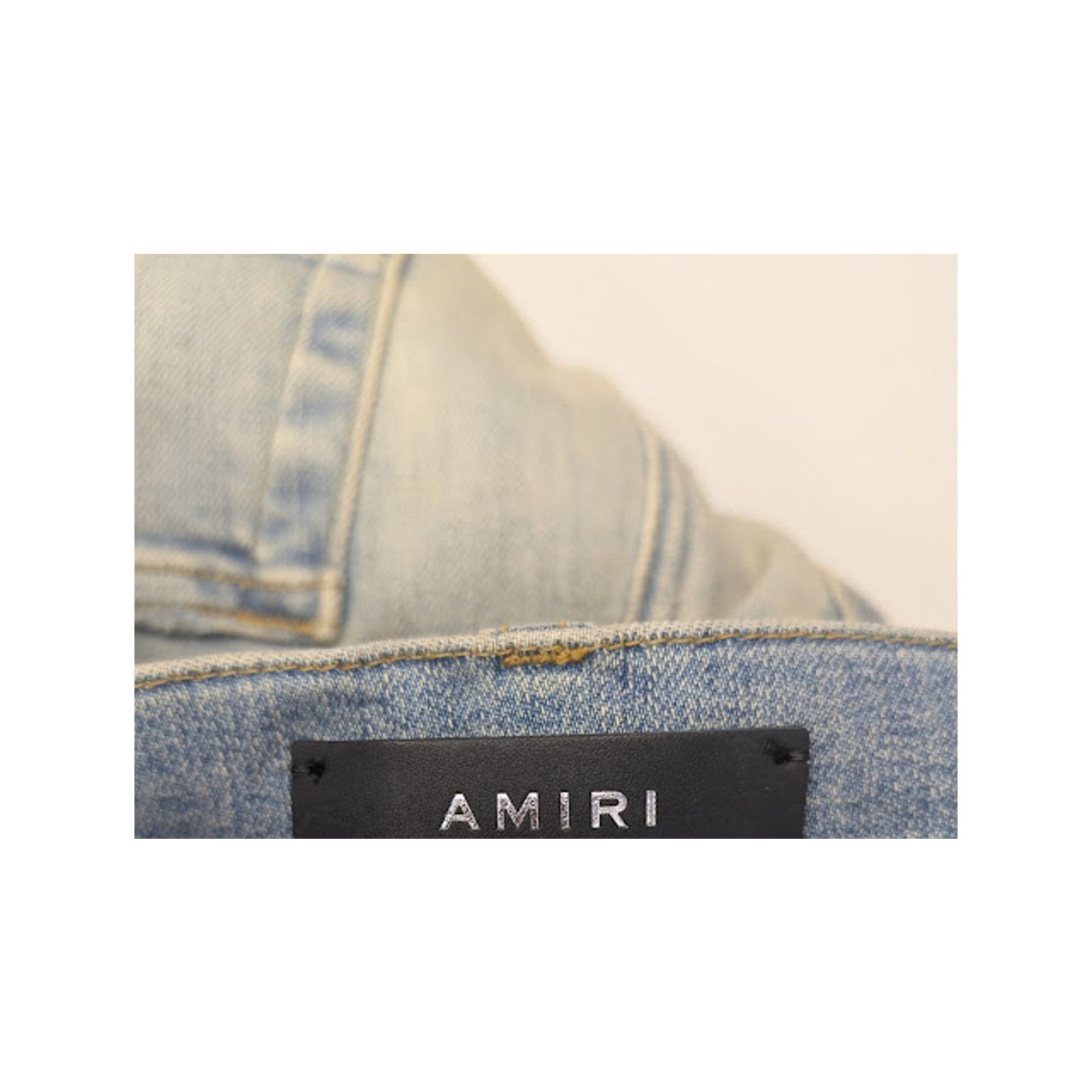 Amiri o1rshd1 Varsity Eagle Logo Skinny Jeans in Antique Indigo Size US 31 - 19 Thumbnail