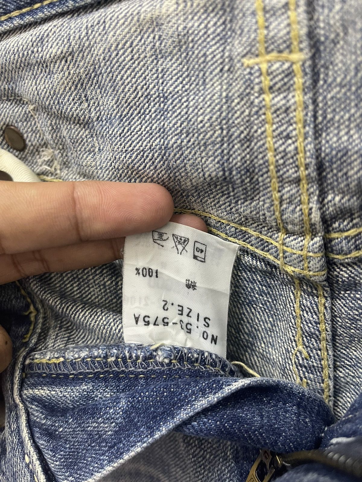 OMNIGOD Rare Vintage OMNIGOD Buckle Back Distressed Japan Denim Size US 30 / EU 46 - 9 Thumbnail