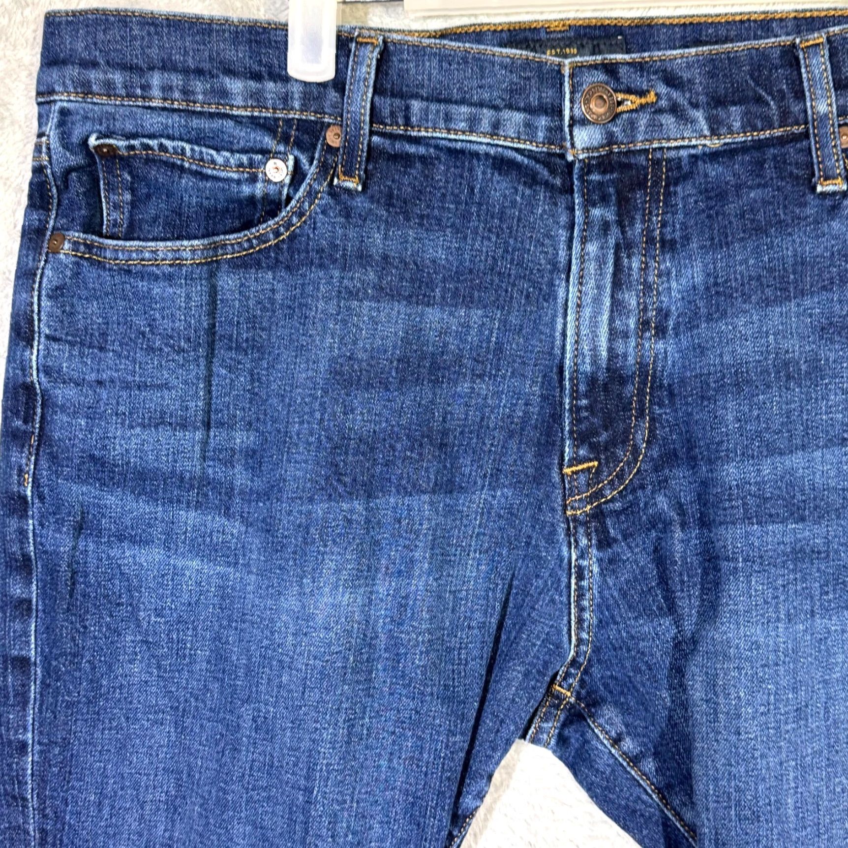 Lucky Brand Lucky Brand 221 Straight Jeans Men 38x30 Denim Blue Medium Wash Stretch Regular Fit Size US 38 / EU 54 - 4 Thumbnail