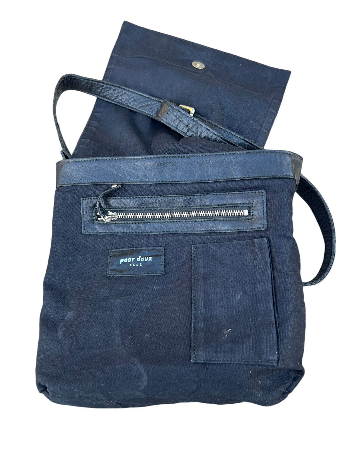 Japanese Brand × Leather Vintage pour deux ACCE. Japan Patina Leather Cargo Sling Bag Size ONE SIZE - 23 Thumbnail