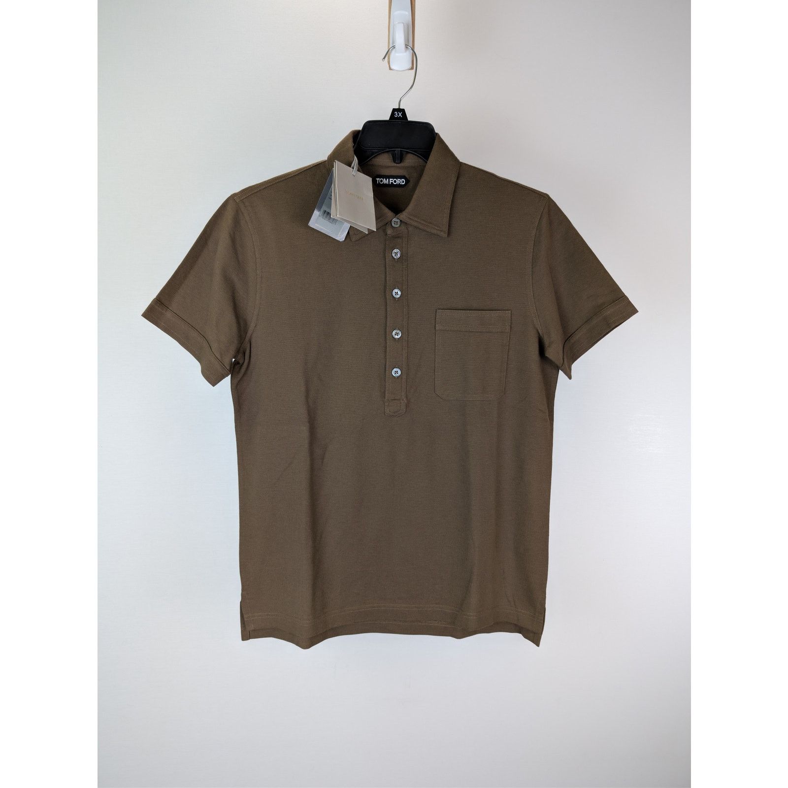 Tom Ford o1rshd1 Cut And Sewn Polo Shirt Knitted Polo Shirt in Cigar Size US M / EU 48-50 / 2 - 1 Thumbnail