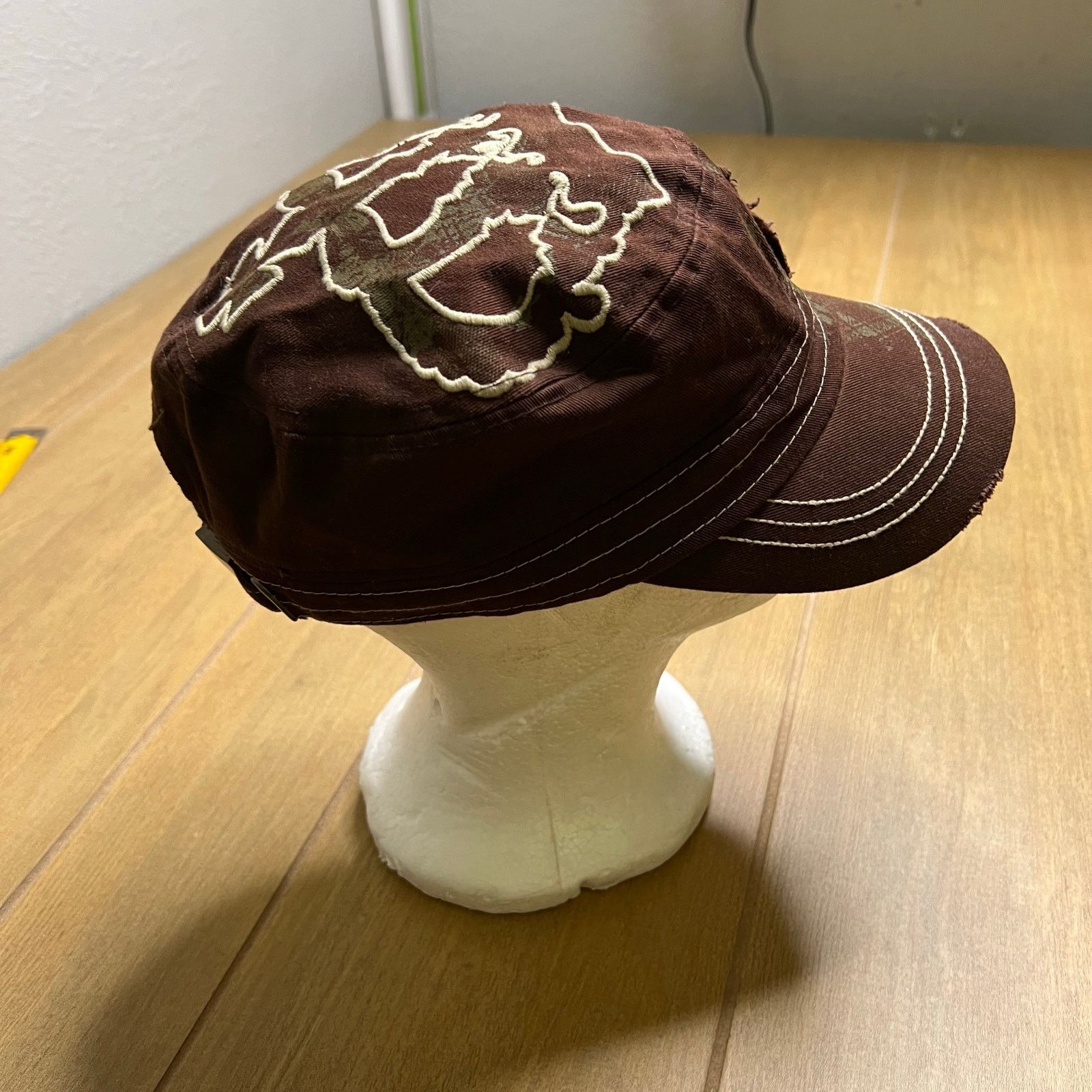 Vintage Y2K Leader Original Womens Brown Crown Rhinestone Cap Size ONE SIZE - 4 Thumbnail
