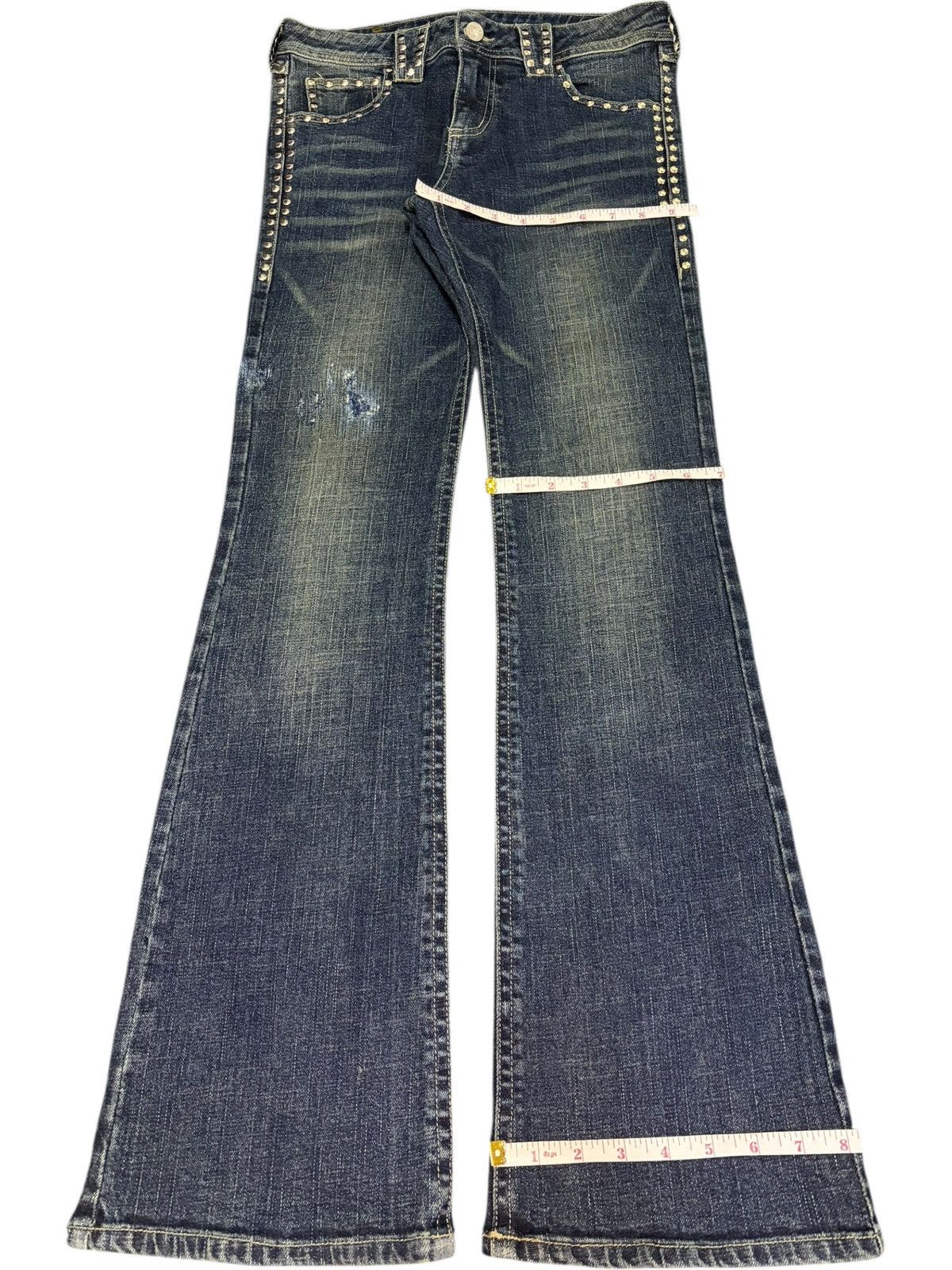 Hysteric Glamour Vintage Japanese Brand Distress Low Rise Flare Jeans Size 28" / US 6 / IT 42 - 8 Thumbnail