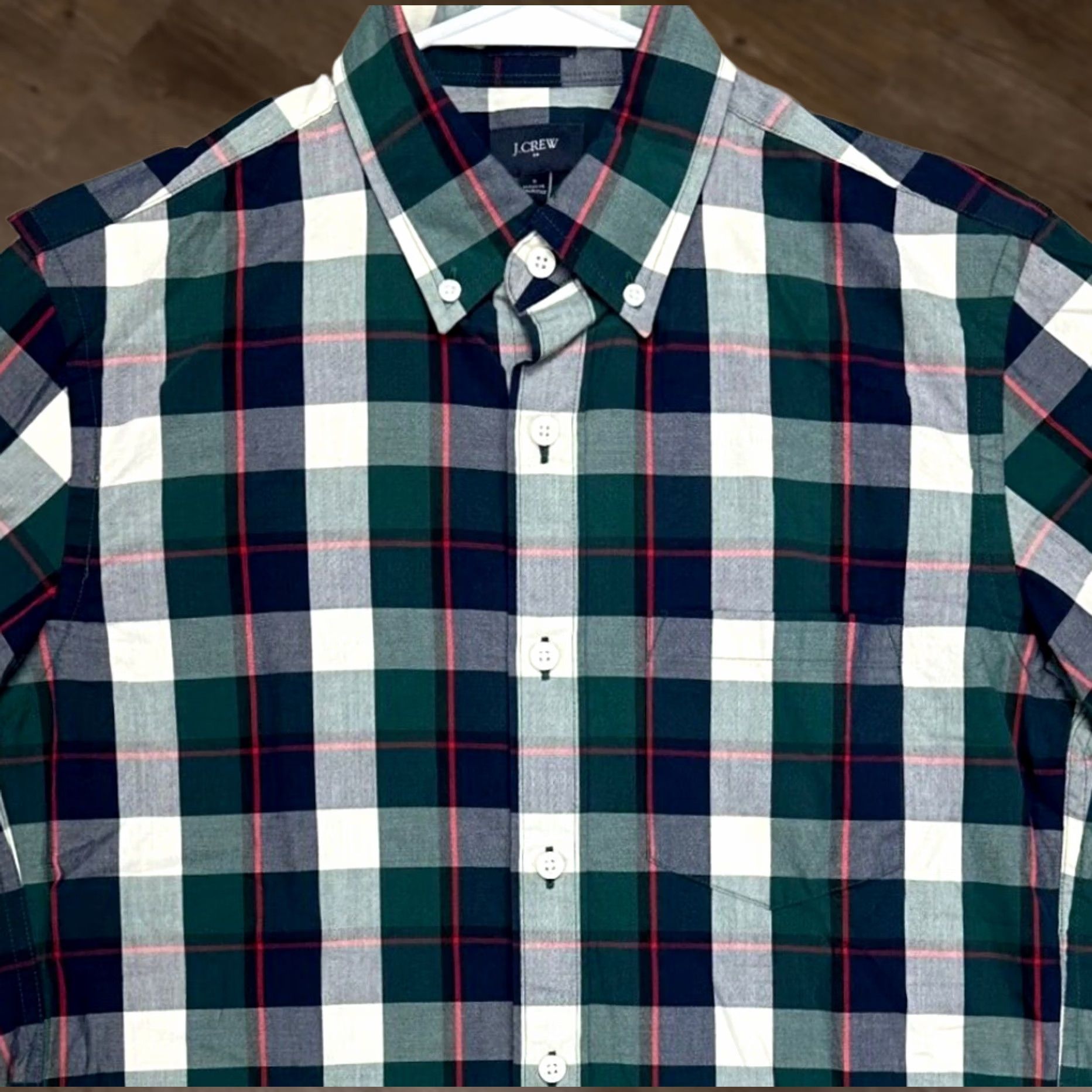 J.Crew J.CREW Shirt Adult Small Slim Button-Down Long Sleeve Plaid Navy Green Mens NEW Size US S / EU 44-46 / 1 - 1 Thumbnail