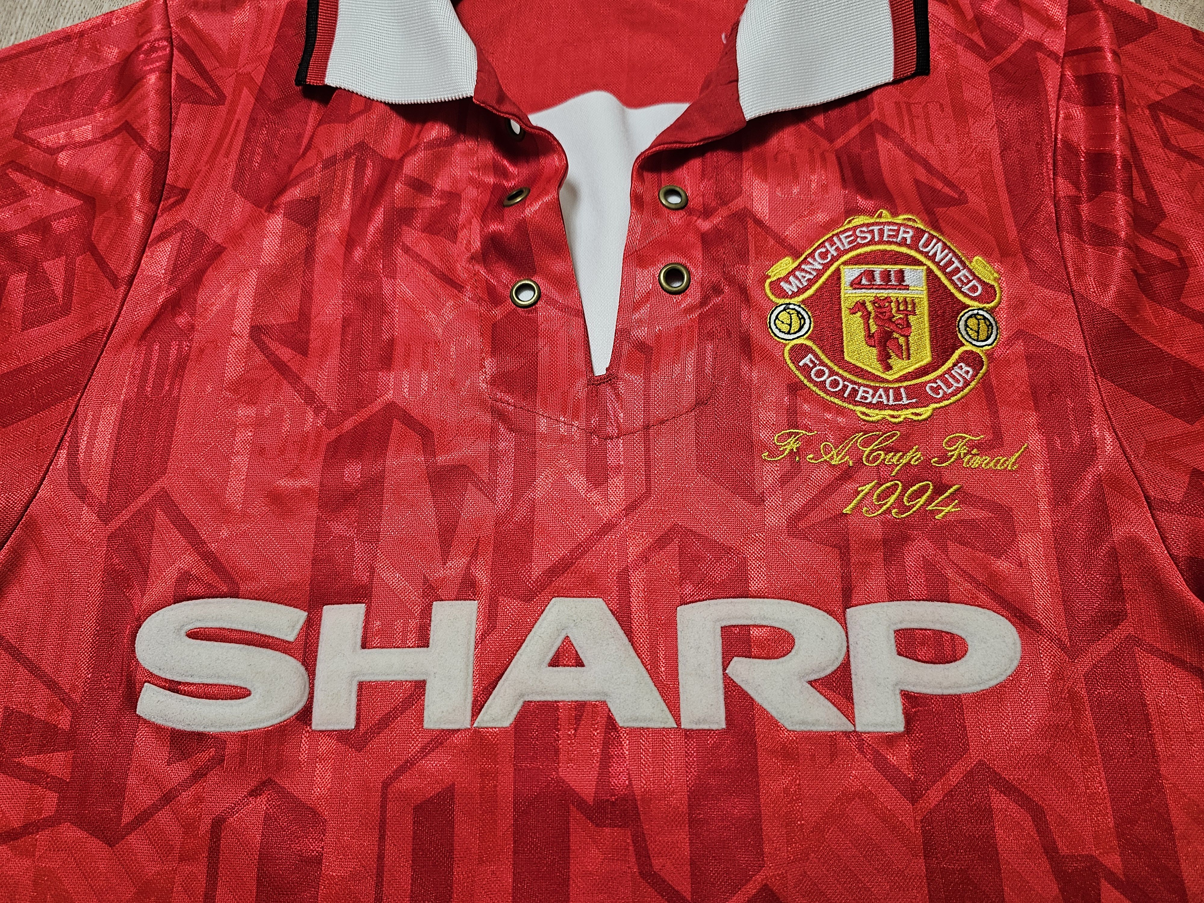 All Sport MANCHESTER UNITED 1992 1994 HOME FOOTBALL SOCCER JERSEY Size US S / EU 44-46 / 1 - 3 Thumbnail