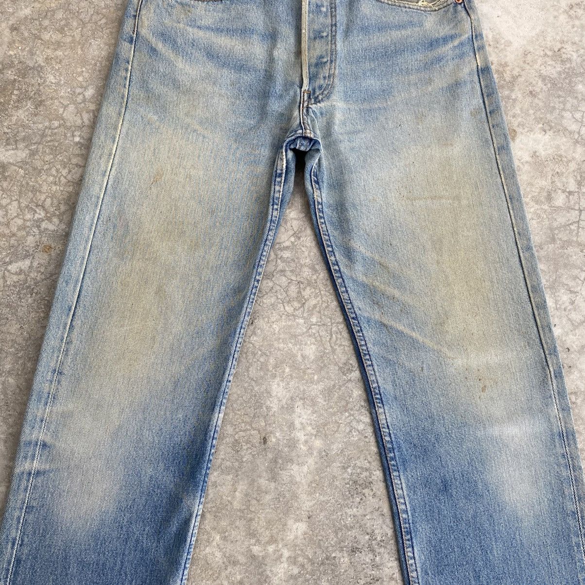 Levi's Vintage 90’s Levis 501 Faded Blue Distressed Dirty Jeans Size US 30 / EU 46 - 4 Thumbnail