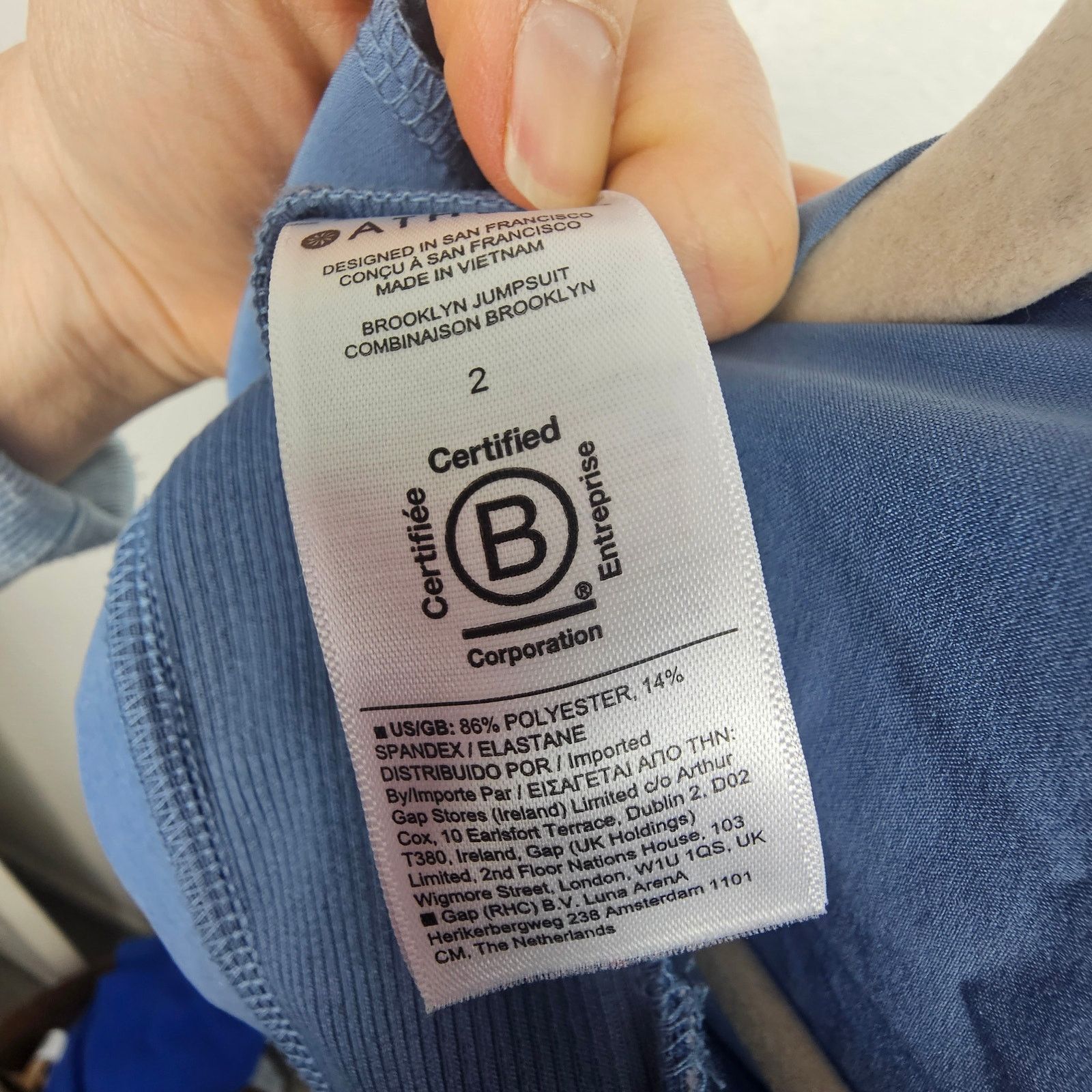 Athleta Athleta Brooklyn Jumpsuit Cottage Blue Size 2 Stretch Active Size 28" / US 6 / IT 42 - 9 Thumbnail