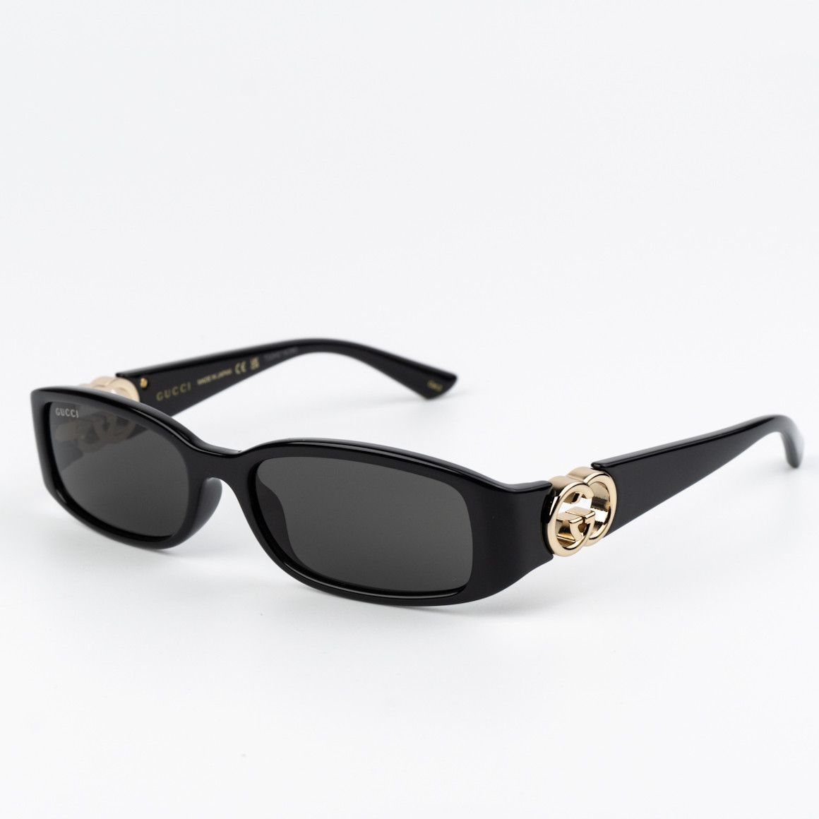 Gucci NEW Gucci GG1661S 001 Black Grey Rectangle Unisex Sunglasses Size ONE SIZE - 3 Thumbnail