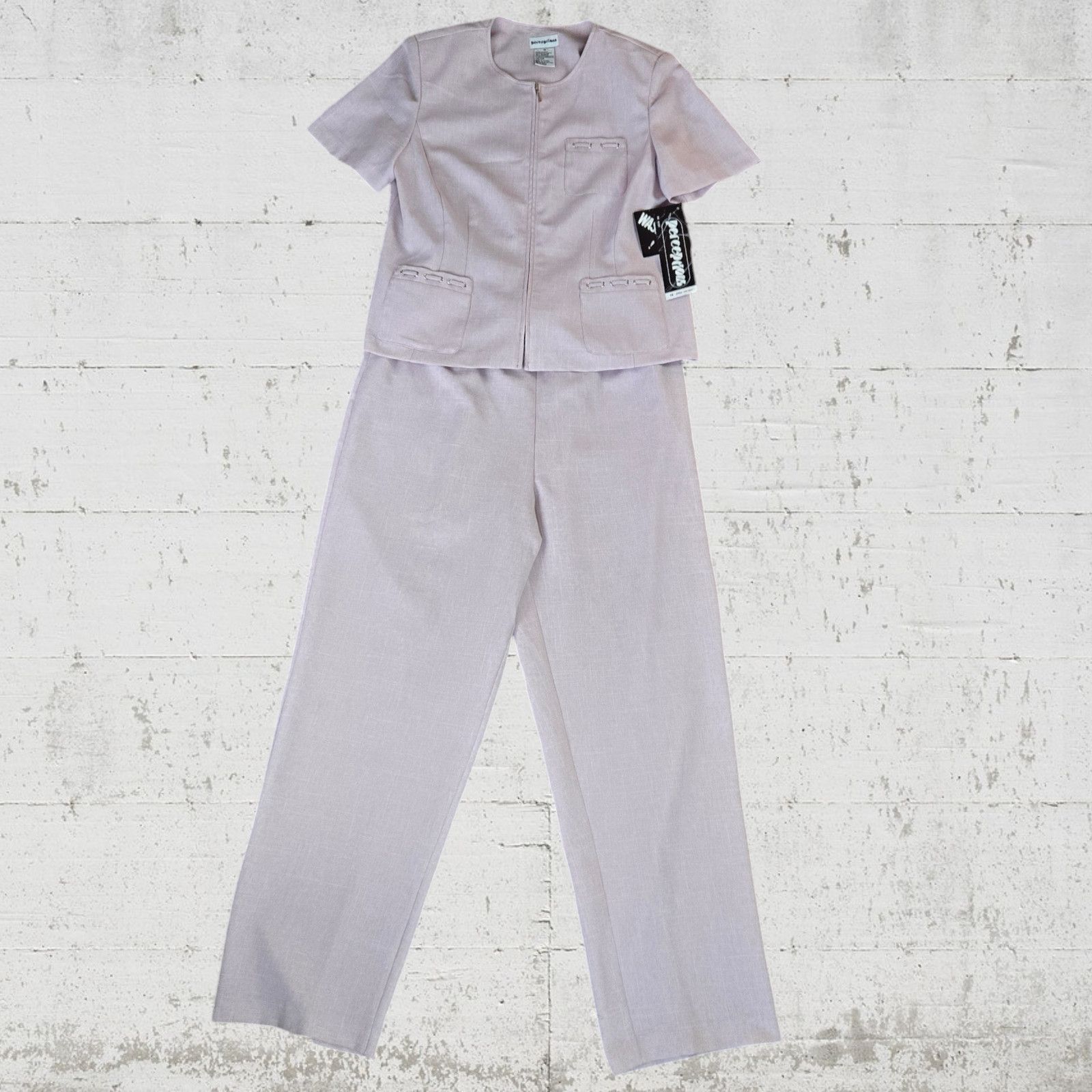 Vintage 90s Lilac Pink Vintage Pantsuit Set Size Large Size 34" / US 12 / IT 48 - 13 Thumbnail