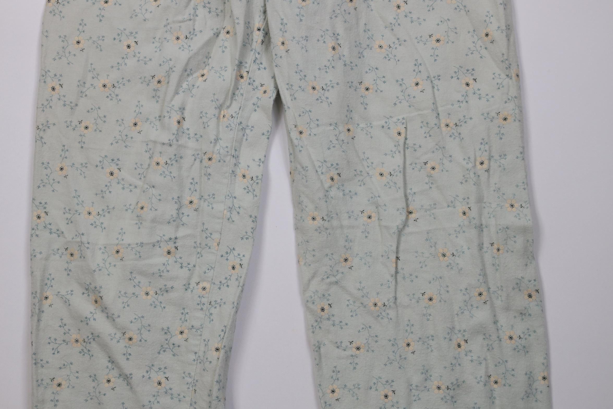 J.Crew Vintage 90s Y2K J Crew Flower Flannel Wide Leg Pajamas Pants Size 27" / US 4 / IT 40 - 3 Thumbnail