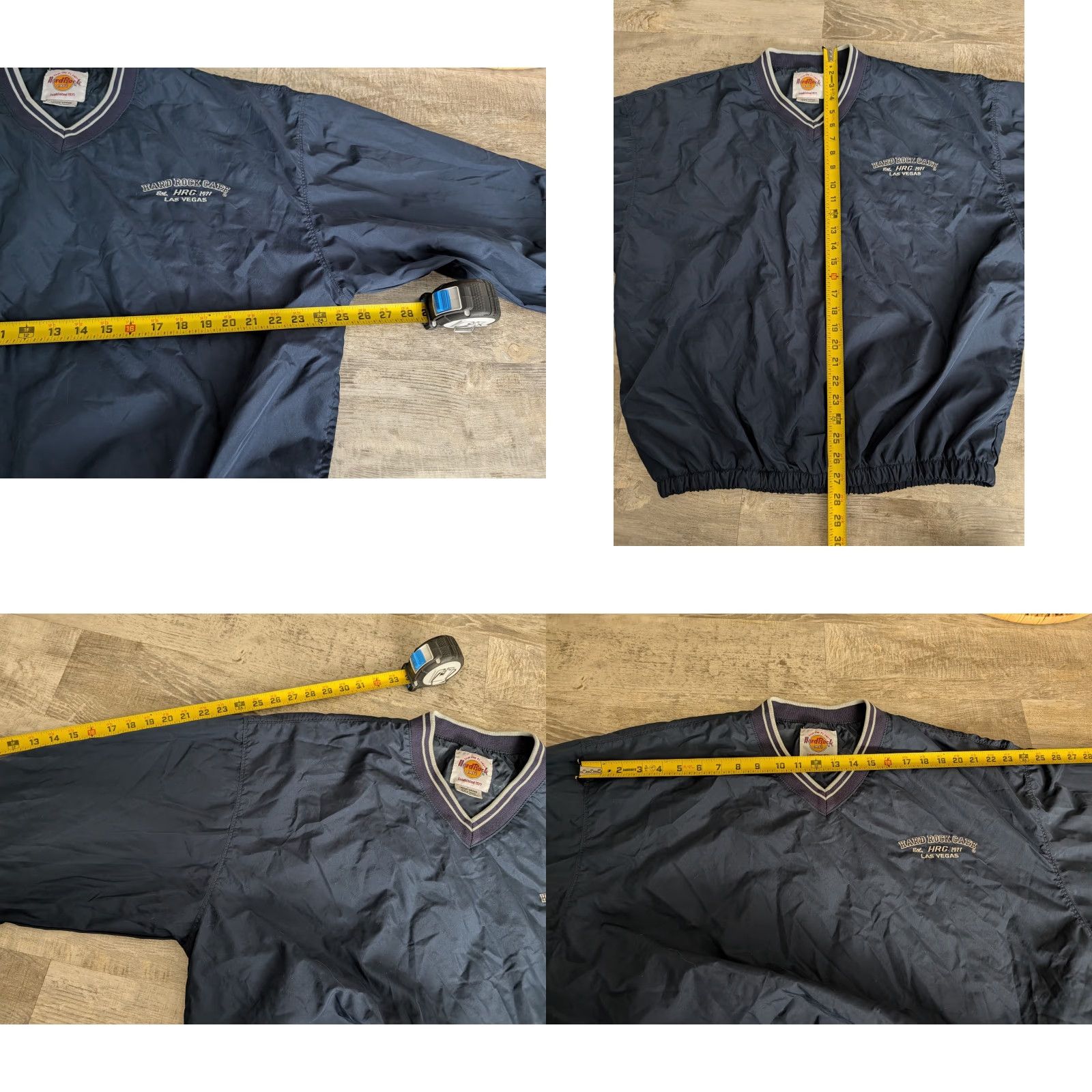 Hard Rock Cafe VINTAGE Hard Rock Cafe Lined Pullover Windbreaker Jacket Navy Blue Large Las Vegas Mens Size US L / EU 52-54 / 3 - 8 Thumbnail