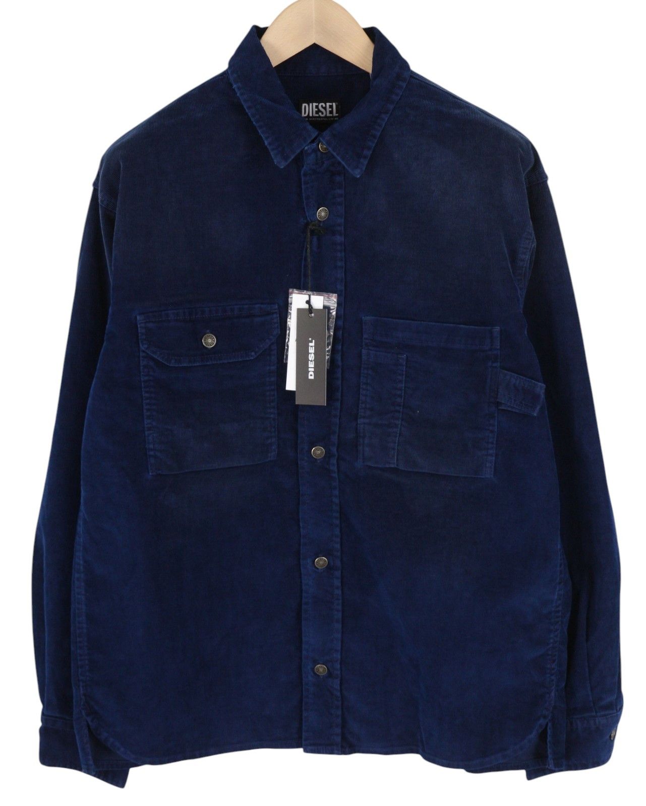 Diesel S-BUN-CORD L Washed Blue Corduroy Snap Shirt 41006 Size US L / EU 52-54 / 3 - 1 Thumbnail
