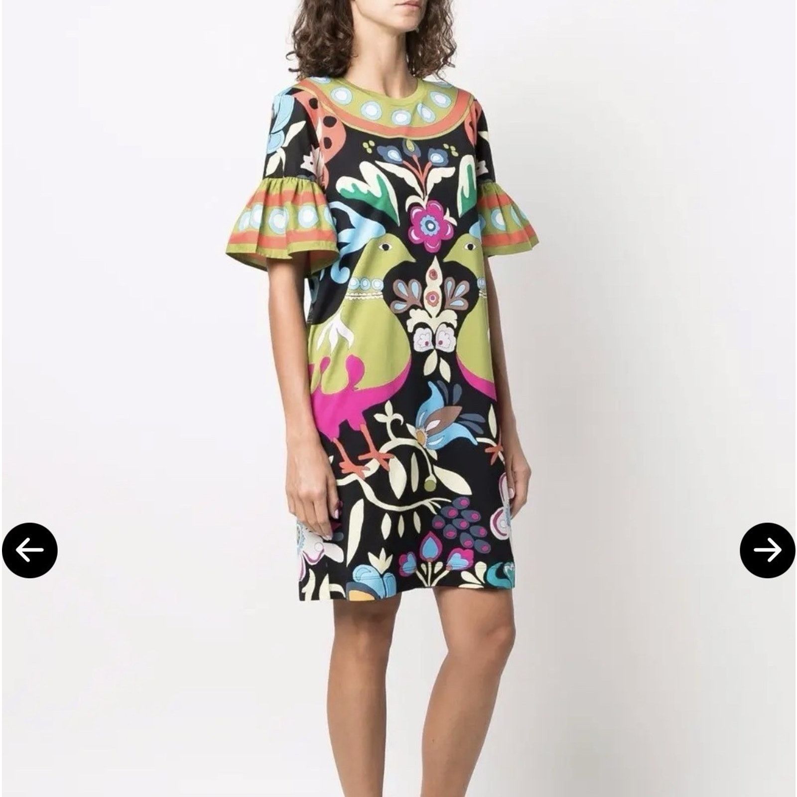 La DoubleJ La Double J Walk The Dog Peacock Print Short Dress XS Italy Size XS / US 0-2 / IT 36-38 - 1 Thumbnail