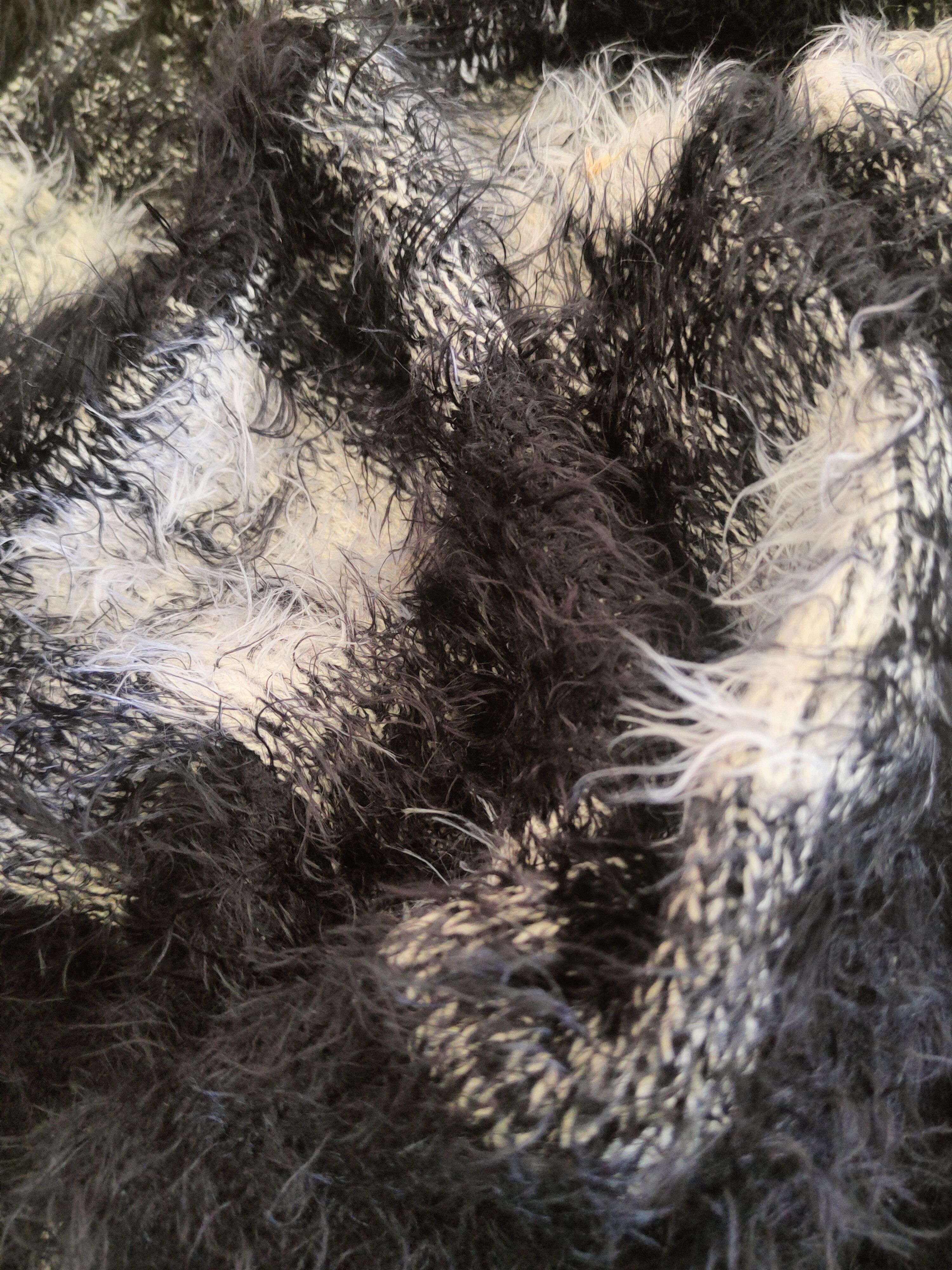Japanese Brand DL Cifra Plus Black White Fur Mohair Knitwear #46-918 Size S / US 4 / IT 40 - 11 Thumbnail