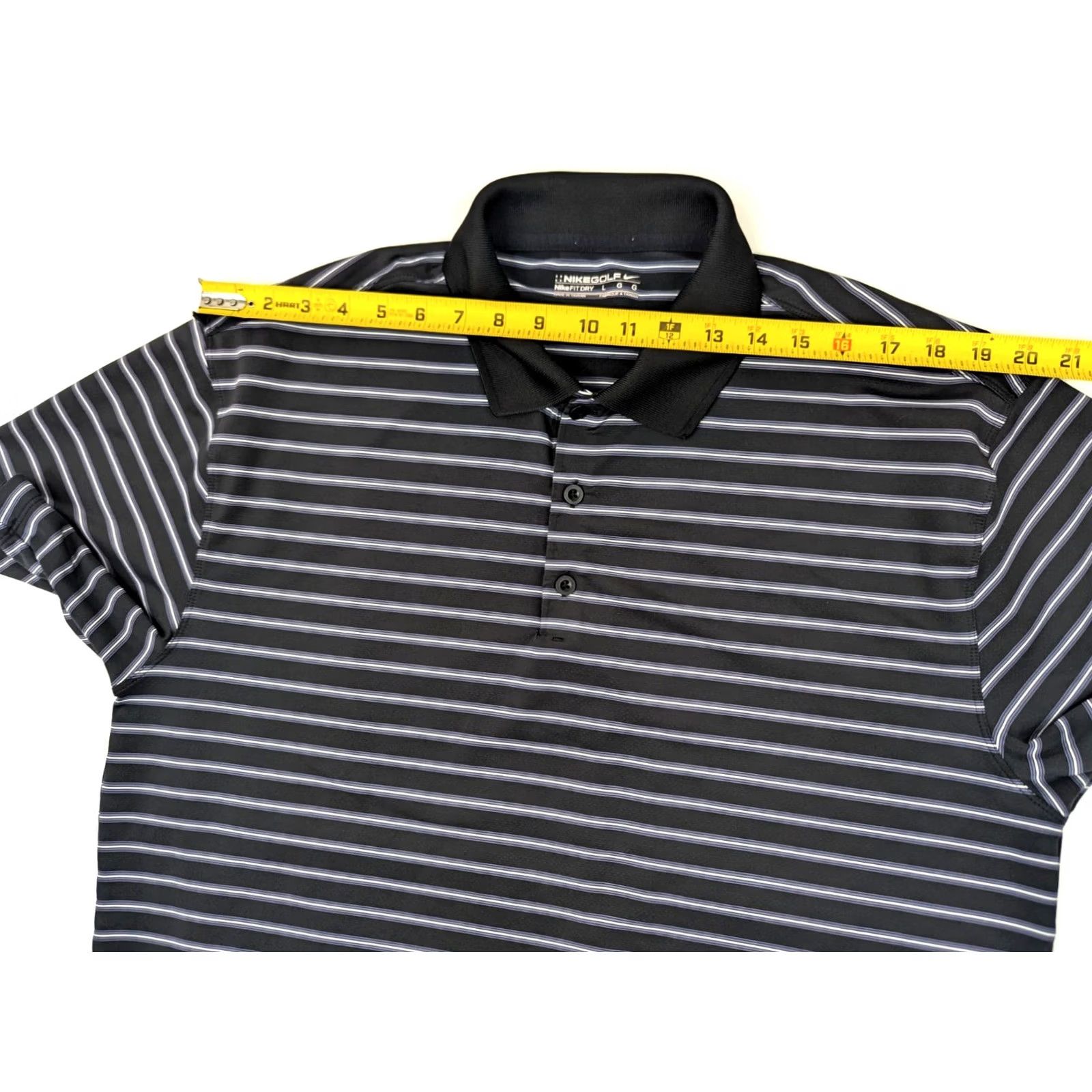 Nike Nike Golf Fit Dry Performance Polo Shirt Men L Black Striped Wicking - EUC Size US L / EU 52-54 / 3 - 7 Thumbnail