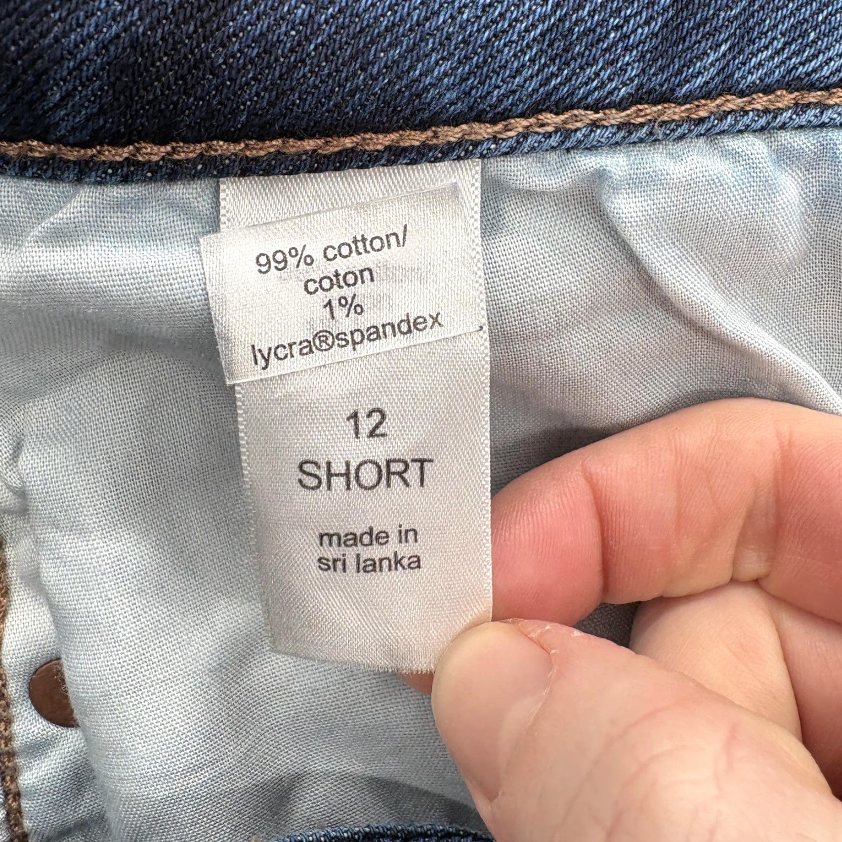 Vintage Maurices 90s Flare Jeans Womens 12 Short Blue High Rise Curvy Fit Stretch Denim Pants Size 34" / US 12 / IT 48 - 6 Thumbnail