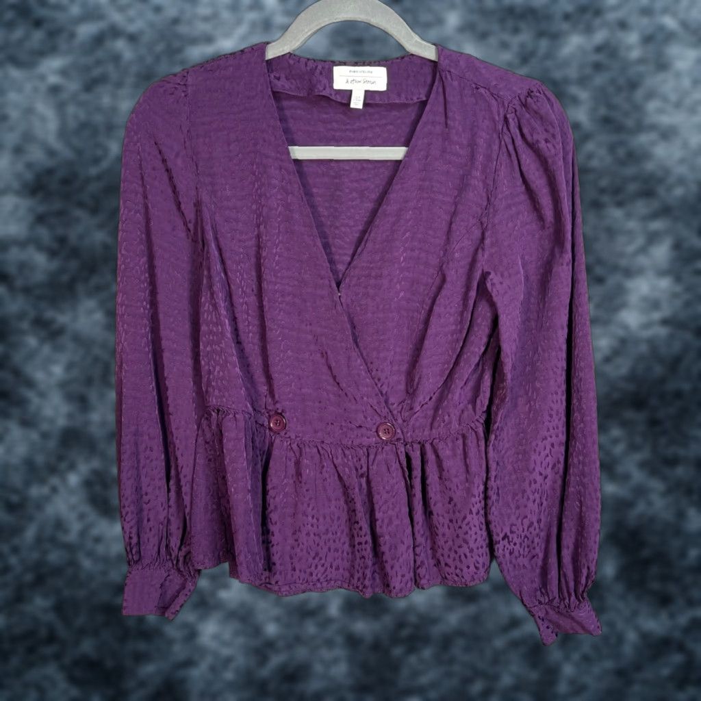 & Other Stories & Other Stories Paris Atelier Purple Jacquard Long Sleeve Blouse Size 6 Size M / US 6-8 / IT 42-44 - 1 Thumbnail
