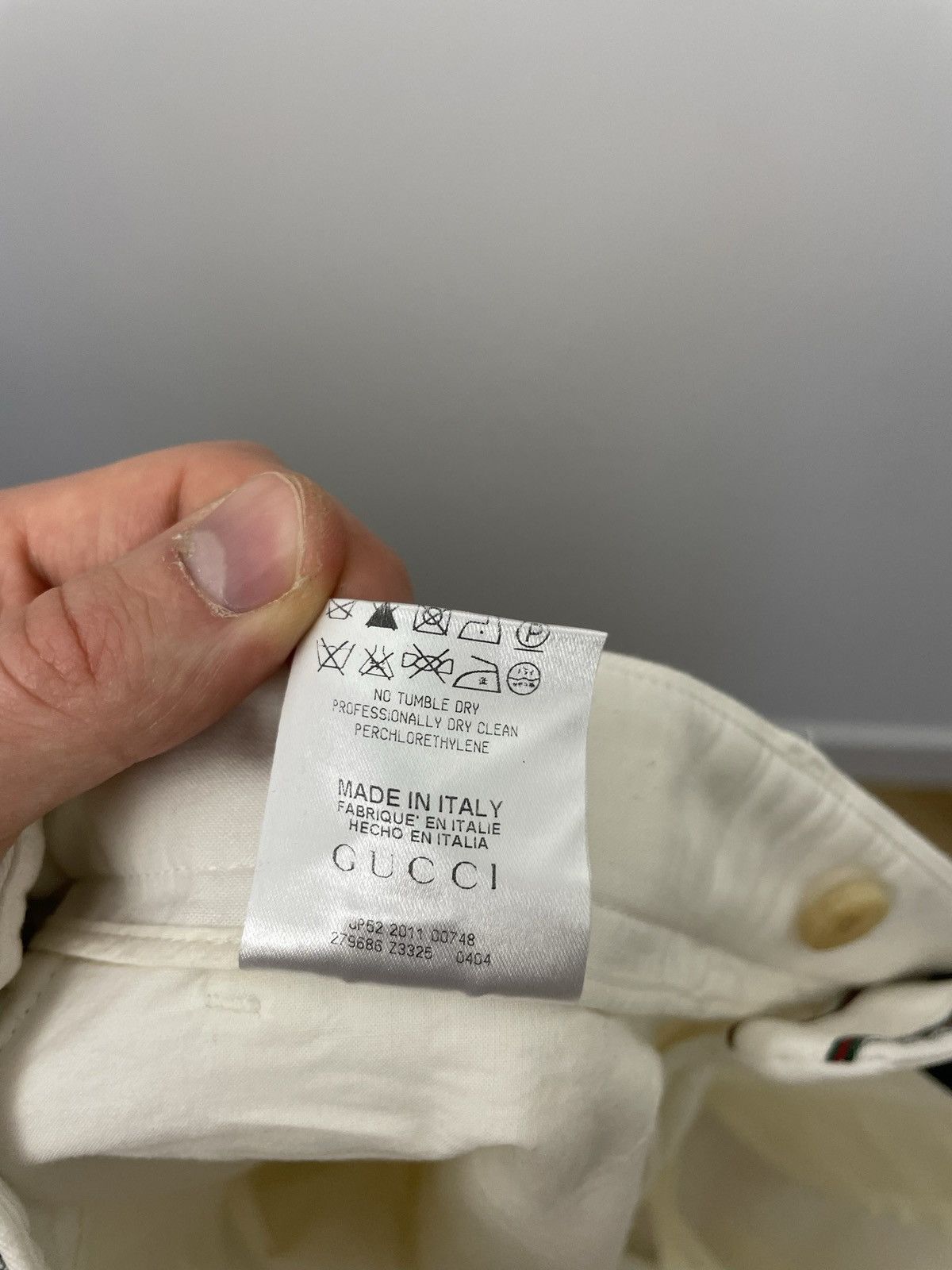 Gucci Vintage Y2k Gucci White Slim Skinny Pant Luxury Designer Size US 33 - 7 Thumbnail