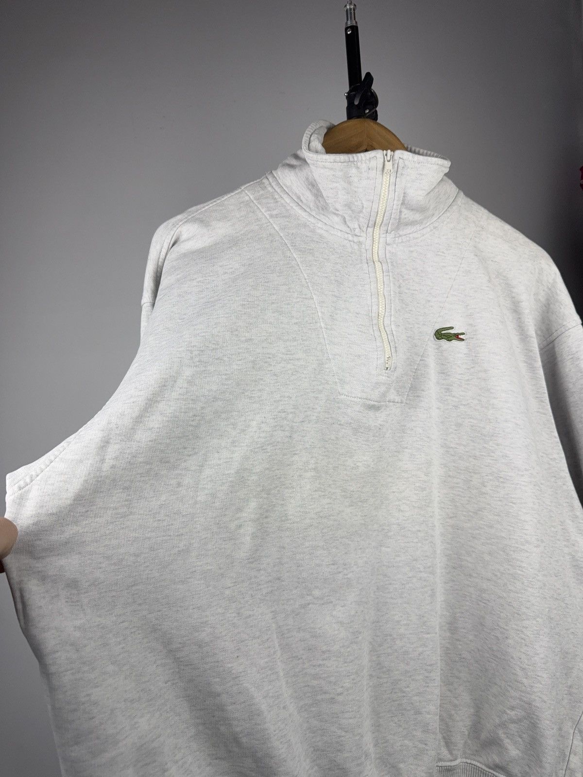 Lacoste 80s Chemise Lacoste Half Zip Sweatshirt Grey Made in France Size US M / EU 48-50 / 2 - 7 Thumbnail