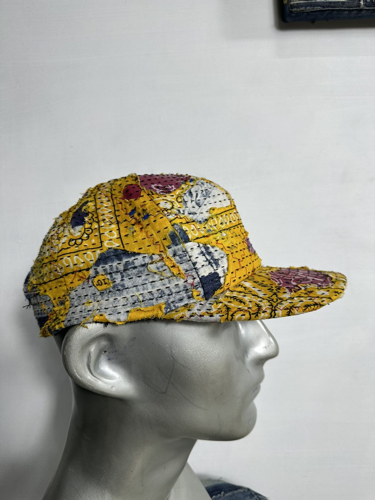 Art Comes First Custom Made Distressed Paisley Patchwork Boro hats Size ONE SIZE - 11 Thumbnail