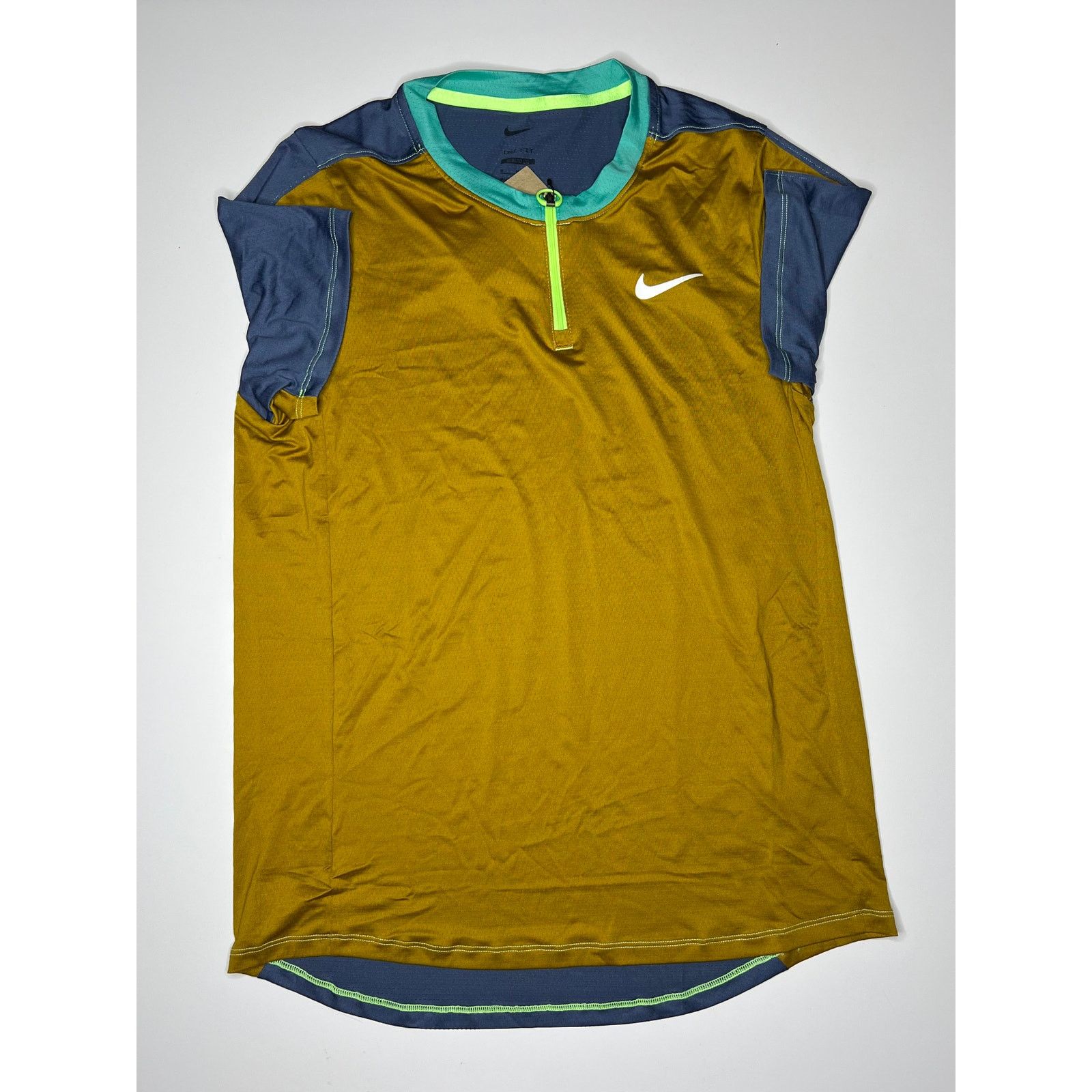 Nike Nike Court Advantage Quarter Zip Tennis Shirt Gold Size US M / EU 48-50 / 2 - 1 Thumbnail