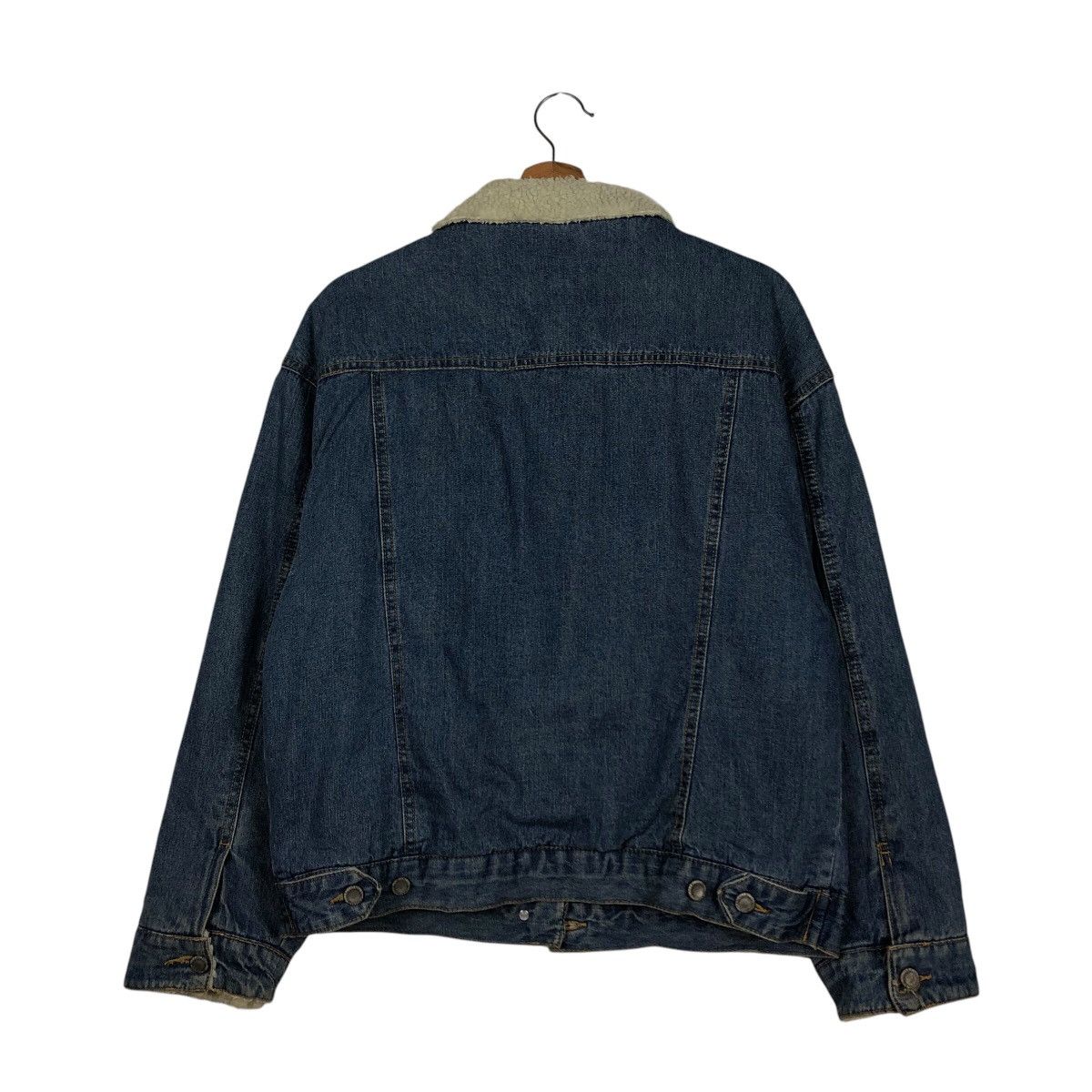 Japanese Brand 📌Vintage Trucker Denim Jacket Sherpa Blanket Voyage Size US L / EU 52-54 / 3 - 9 Thumbnail