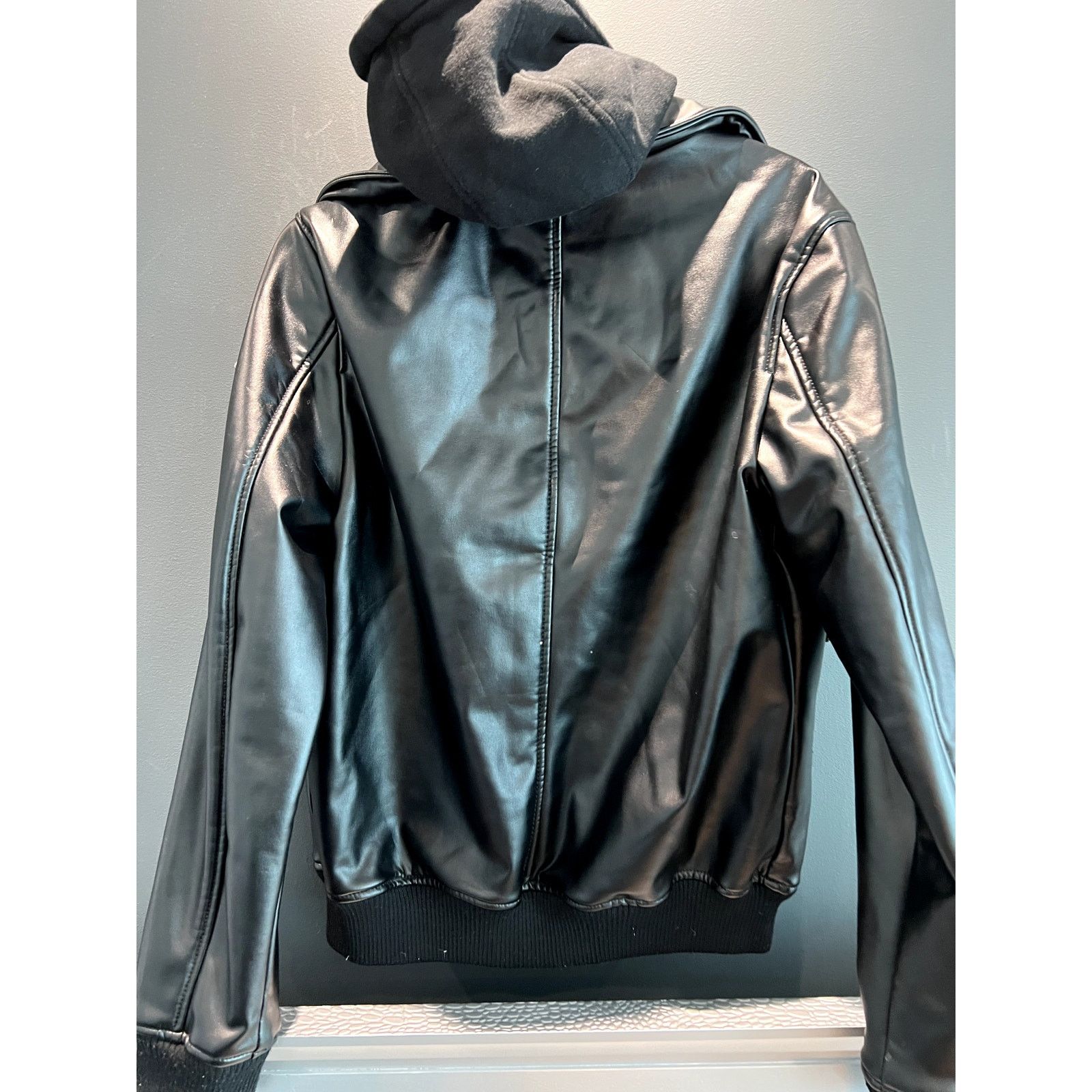 Zara ZARA Zip-Up Hooded Leather Jacket - Medium Size US L / EU 52-54 / 3 - 2 Thumbnail
