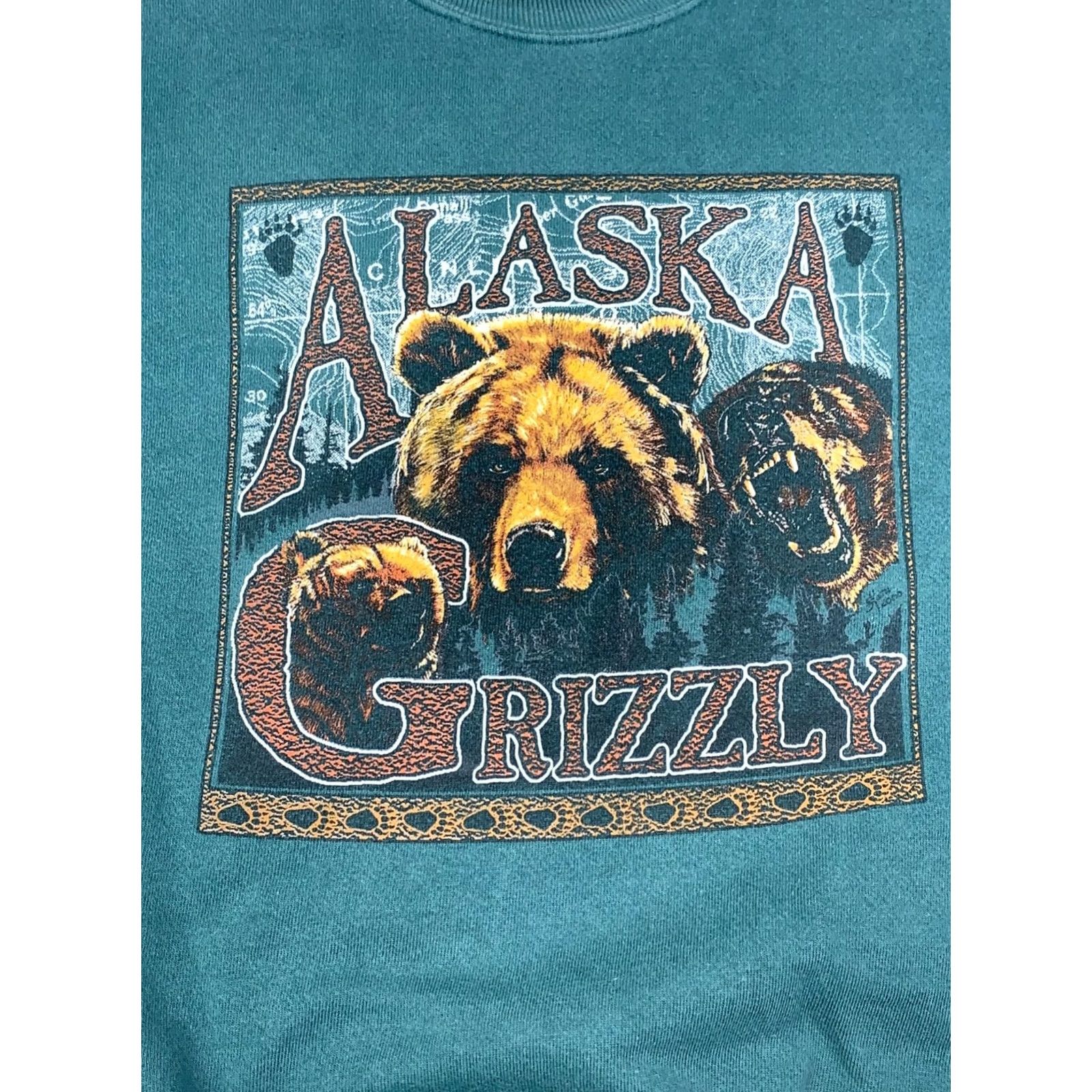 Vintage VINTAGE Alaska Grizzley Sweathirt Pullover Mens S Green Casual Outdoor 1990s Cotton Deluxe Fleece Size US S / EU 44-46 / 1 - 5 Thumbnail