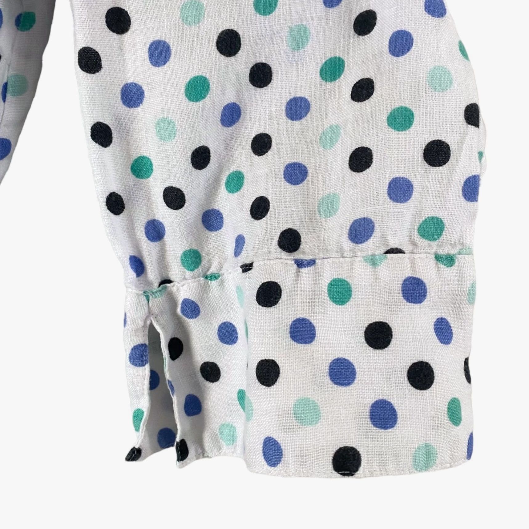 JM Collection VINTAGE JM Collection Linen Polka Dot Button-Up Shirt Blouse White Womens 18W Plus Size 18W (No, not vintage since not specified) Size XXL / US 16-18 / IT 52-54 - 7 Thumbnail