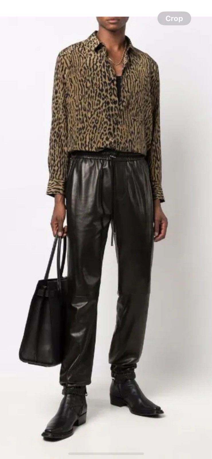 Saint Laurent silk loose fit leopard $1290