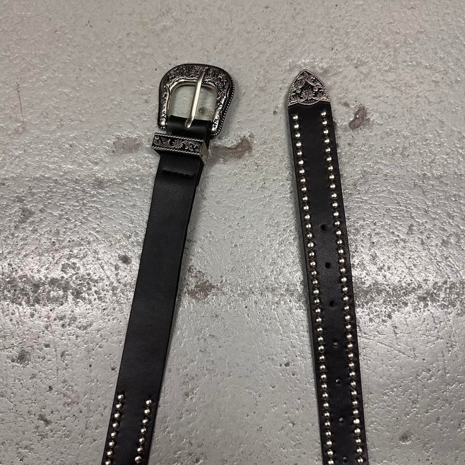 Other Black studded western style belt MENS Size 32 - 3 Thumbnail