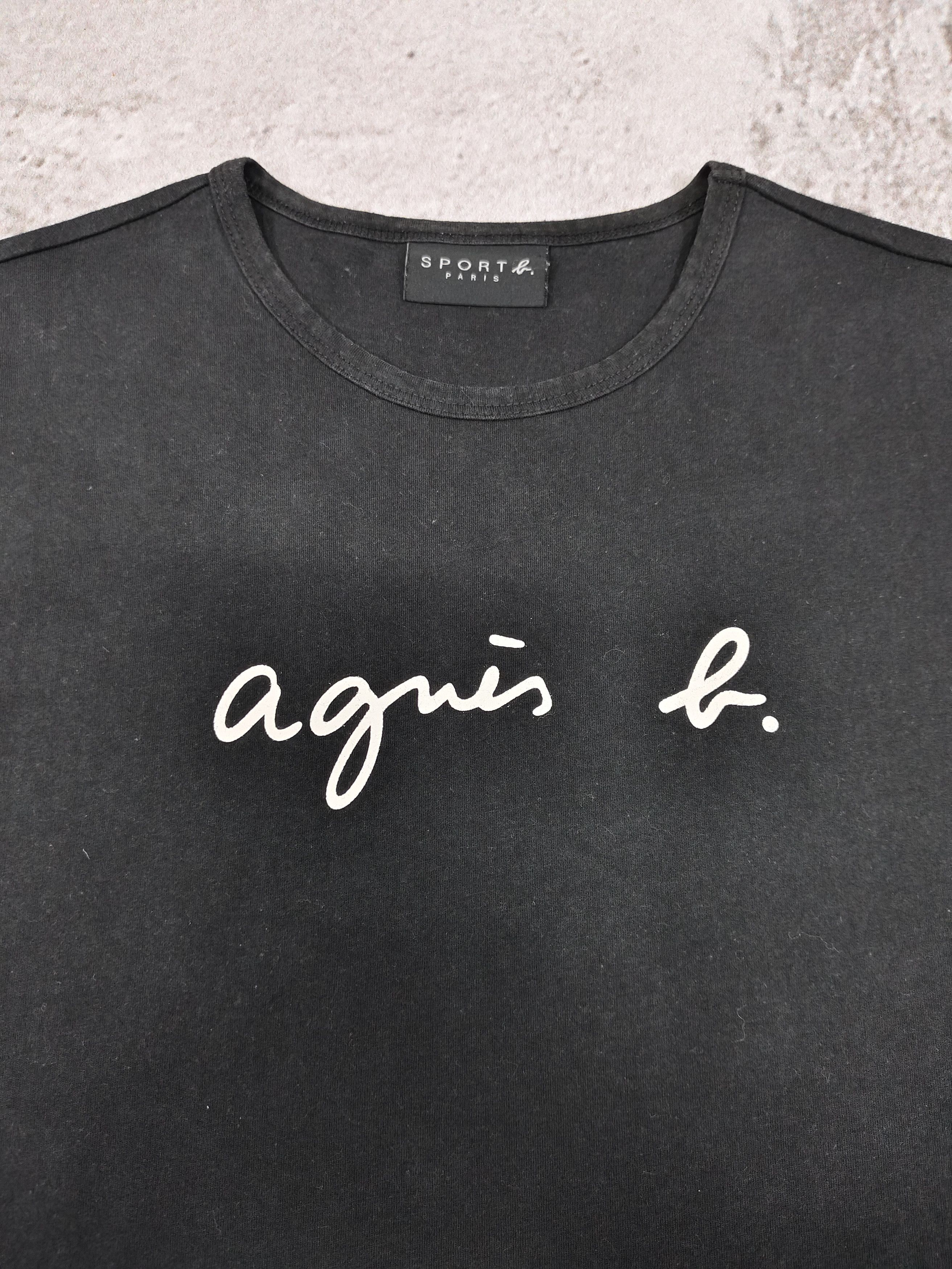 agnes b. 2000s Agnes B- Script Logo French Designer Minimalist Tee Size L / US 10 / IT 46 - 4 Thumbnail