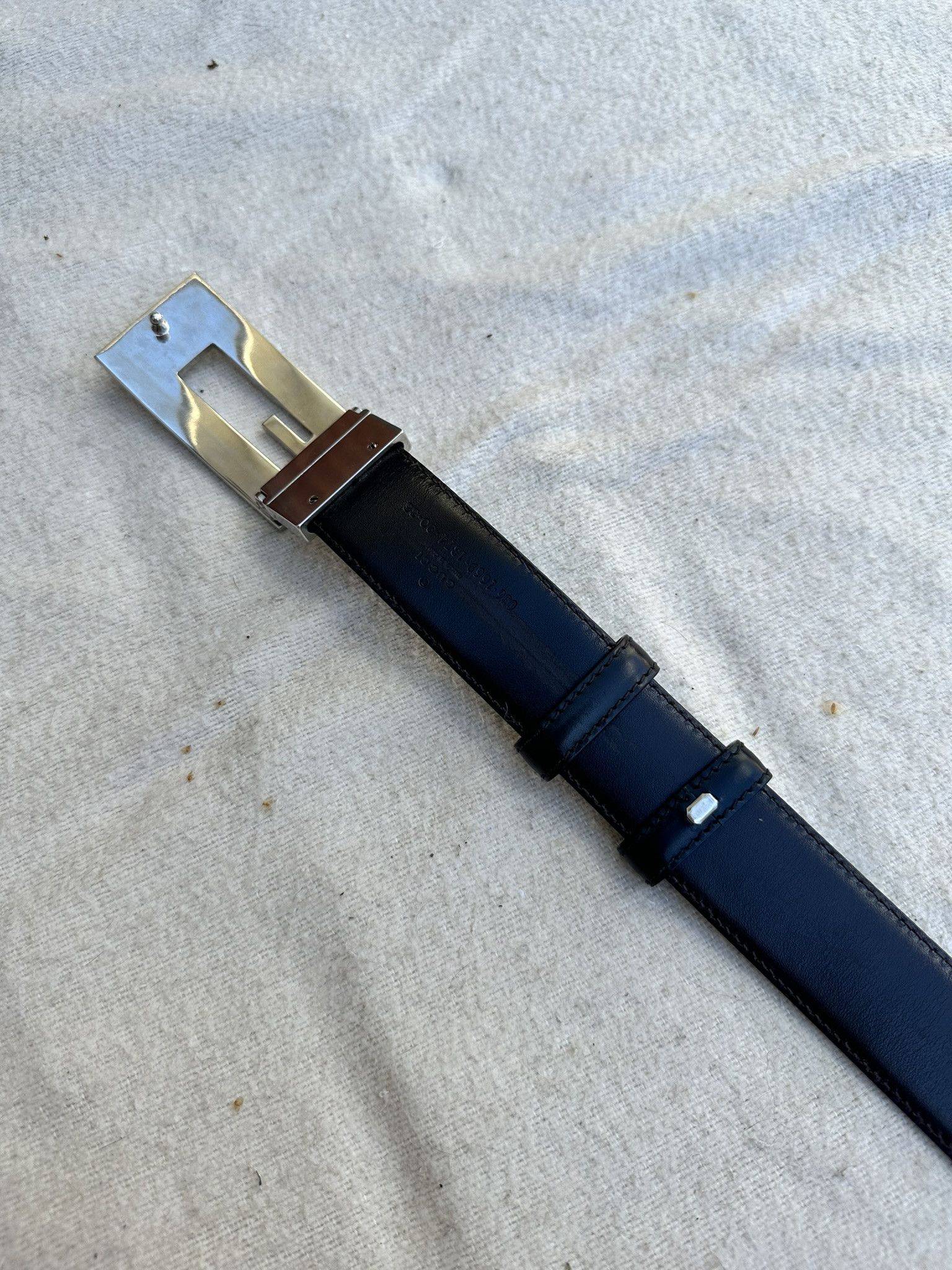 Gucci Belt Vintage G Classic Buckle Logo Black Leather
