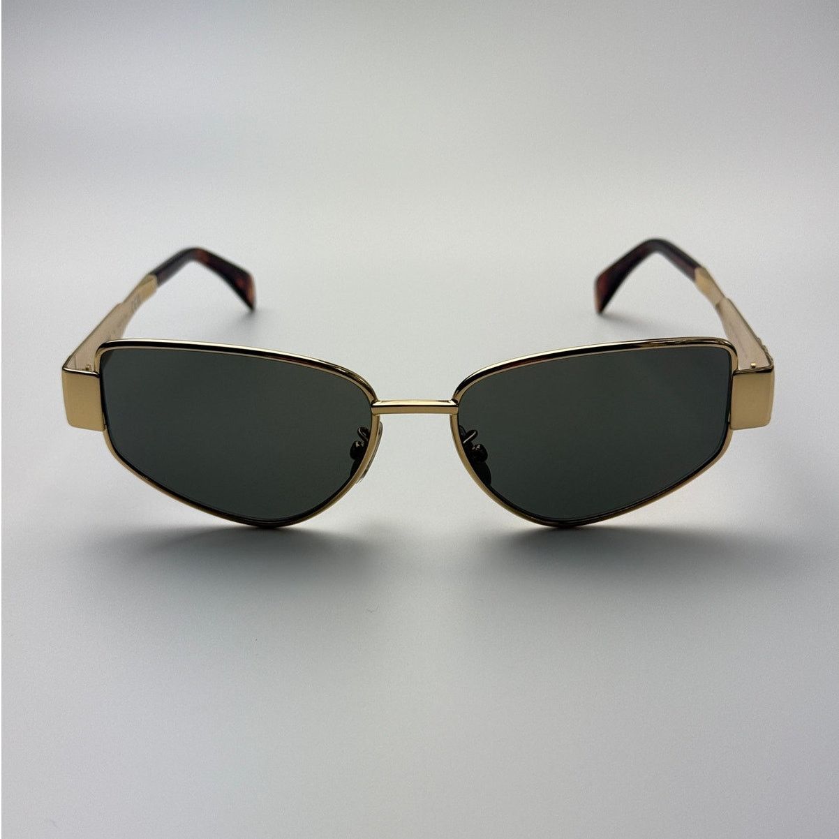 Celine NEW Celine Sunglasses Metal Triomphe CL40293U 30N Gold Green Size ONE SIZE - 2 Thumbnail