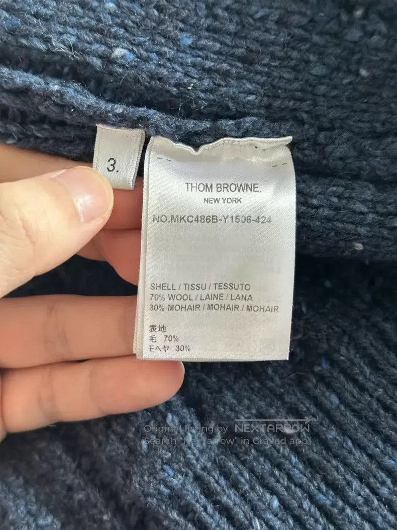 Thom Browne Thom Browne Blue Wool Cardigan Size US L / EU 52-54 / 3 - 4 Thumbnail