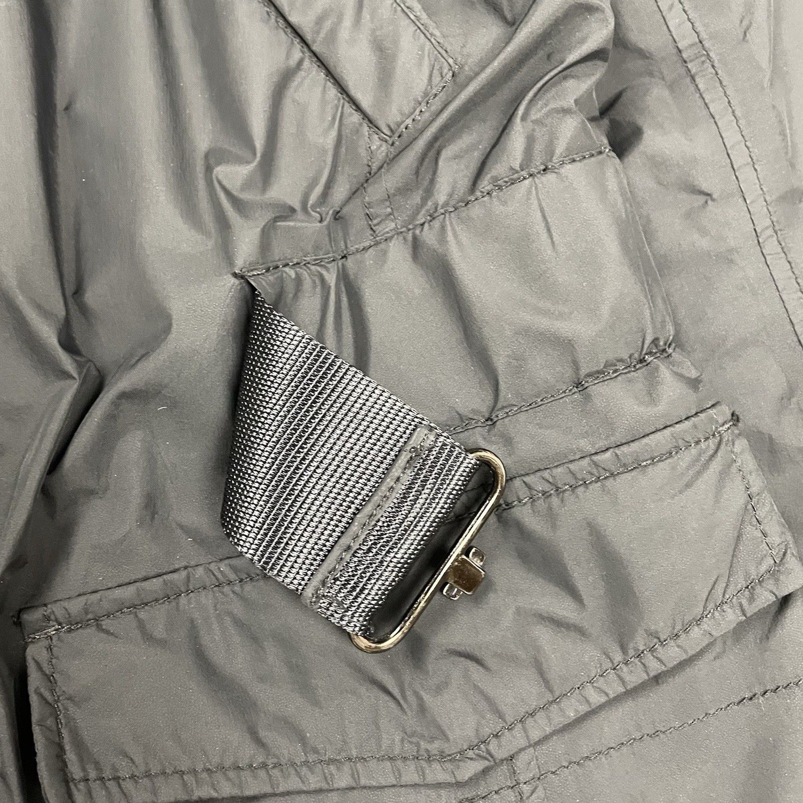 Prada Prada Goretex Jacket Fur Trim Belted Coat Black Goat Fur Size L / US 10 / IT 46 - 8 Thumbnail
