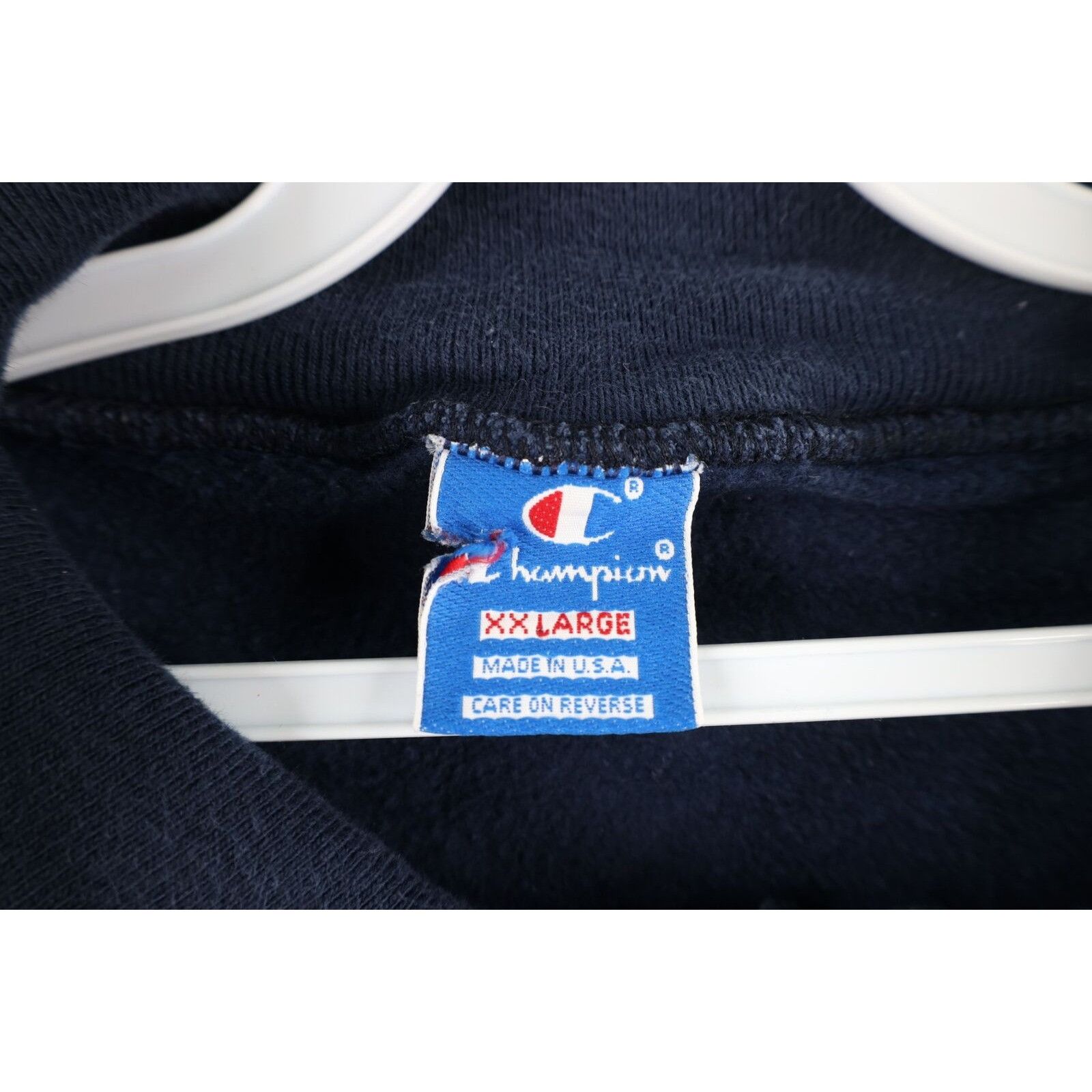 Champion × Vintage Vintage 90s Champion Faded Spell Out Collared Sweatshirt Size XXL / US 16-18 / IT 52-54 - 9 Thumbnail