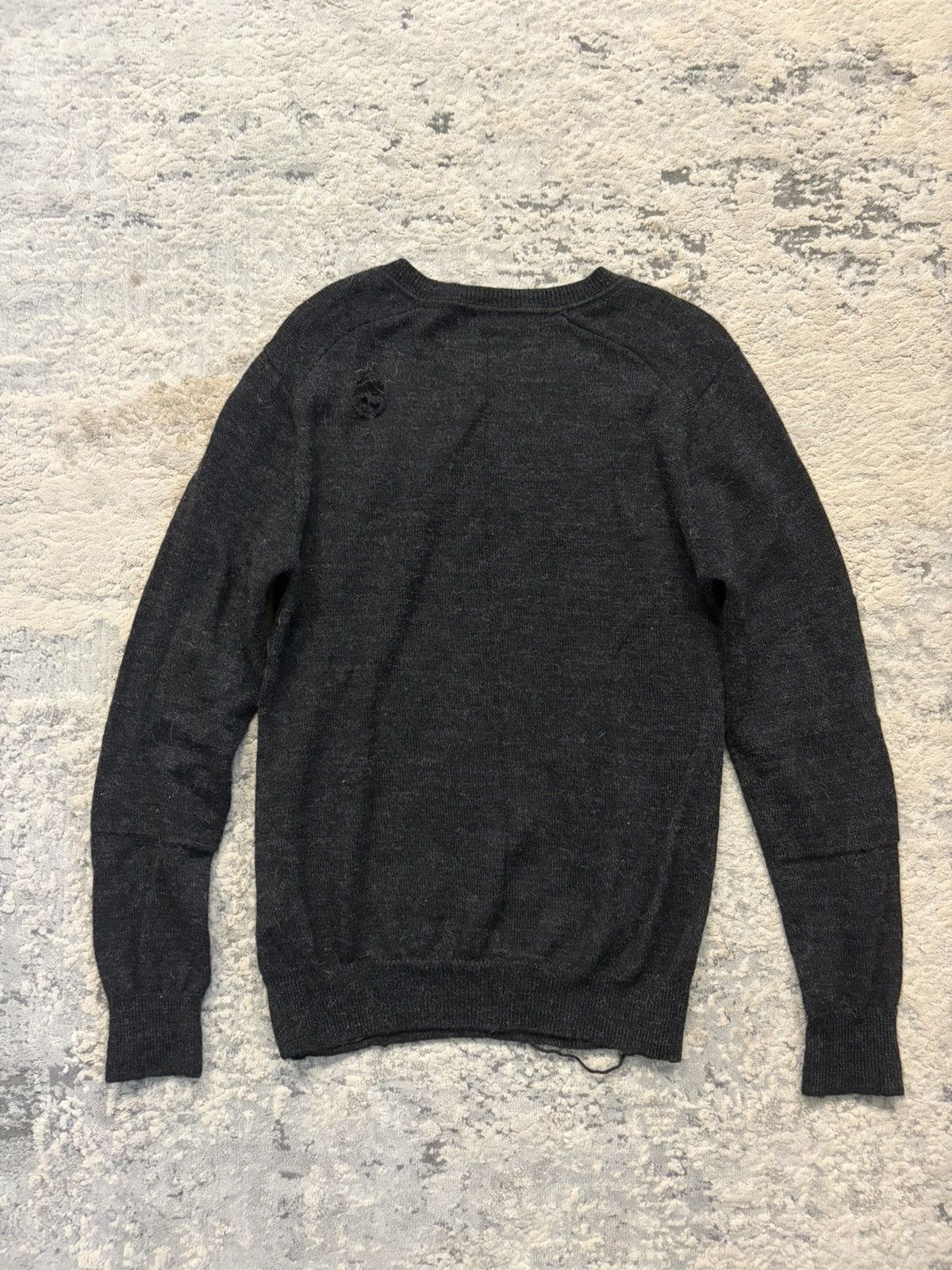 5351 POUR LES HOMMES Distressed Knit Black Crewneck Longsleeve Size US S / EU 44-46 / 1 - 6 Thumbnail