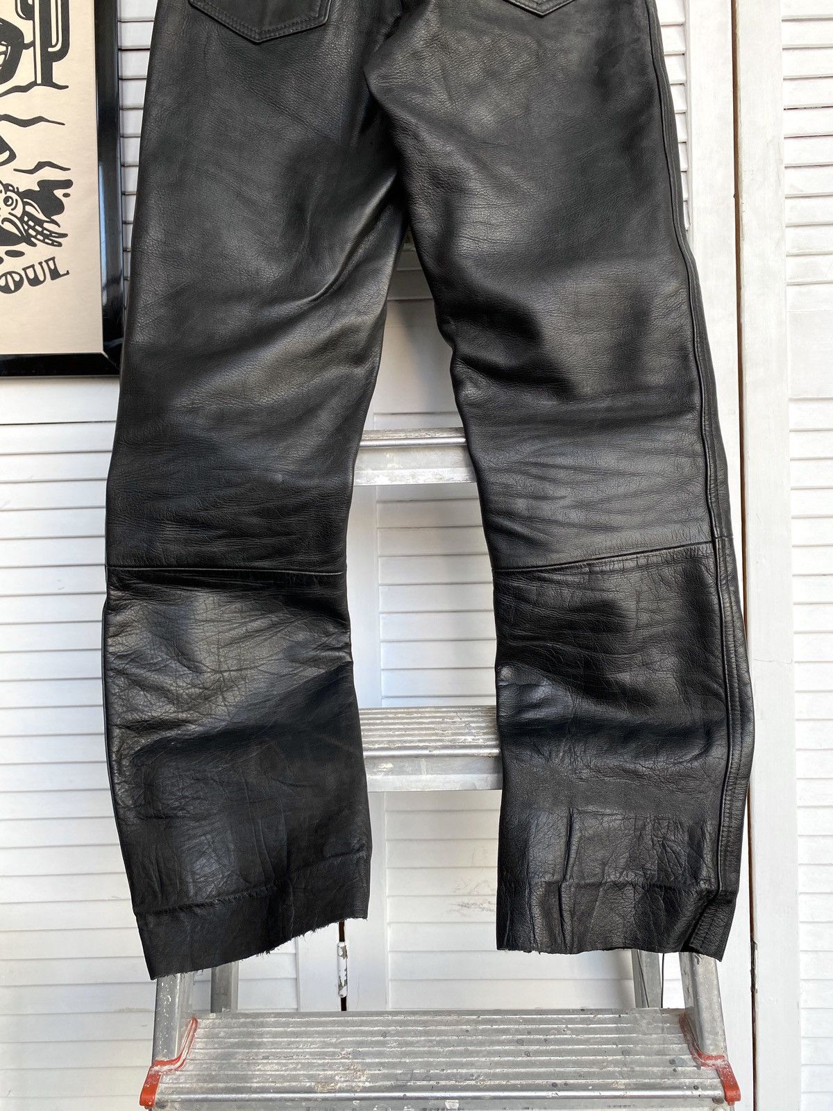 Leather × Vintage Vintage IXS Leather Pants Black Riding Y2K Archival Size US 27 - 12 Thumbnail