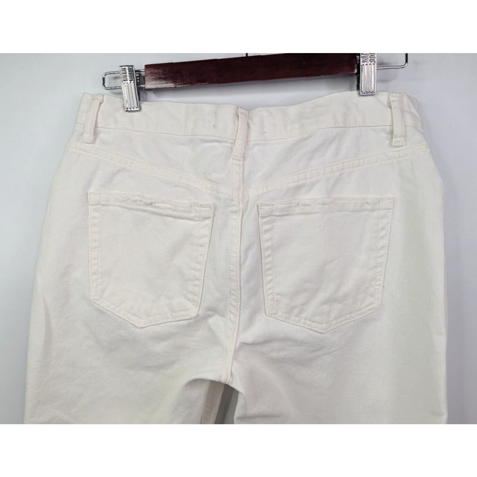 Free People Free People X We The Free 27 Maggie Mid Rise Straight Jeans Raw Hem Optic White Womens Jeans 27 Modern Classic Straight OB1160849 Size 27" / US 4 / IT 40 - 6 Thumbnail