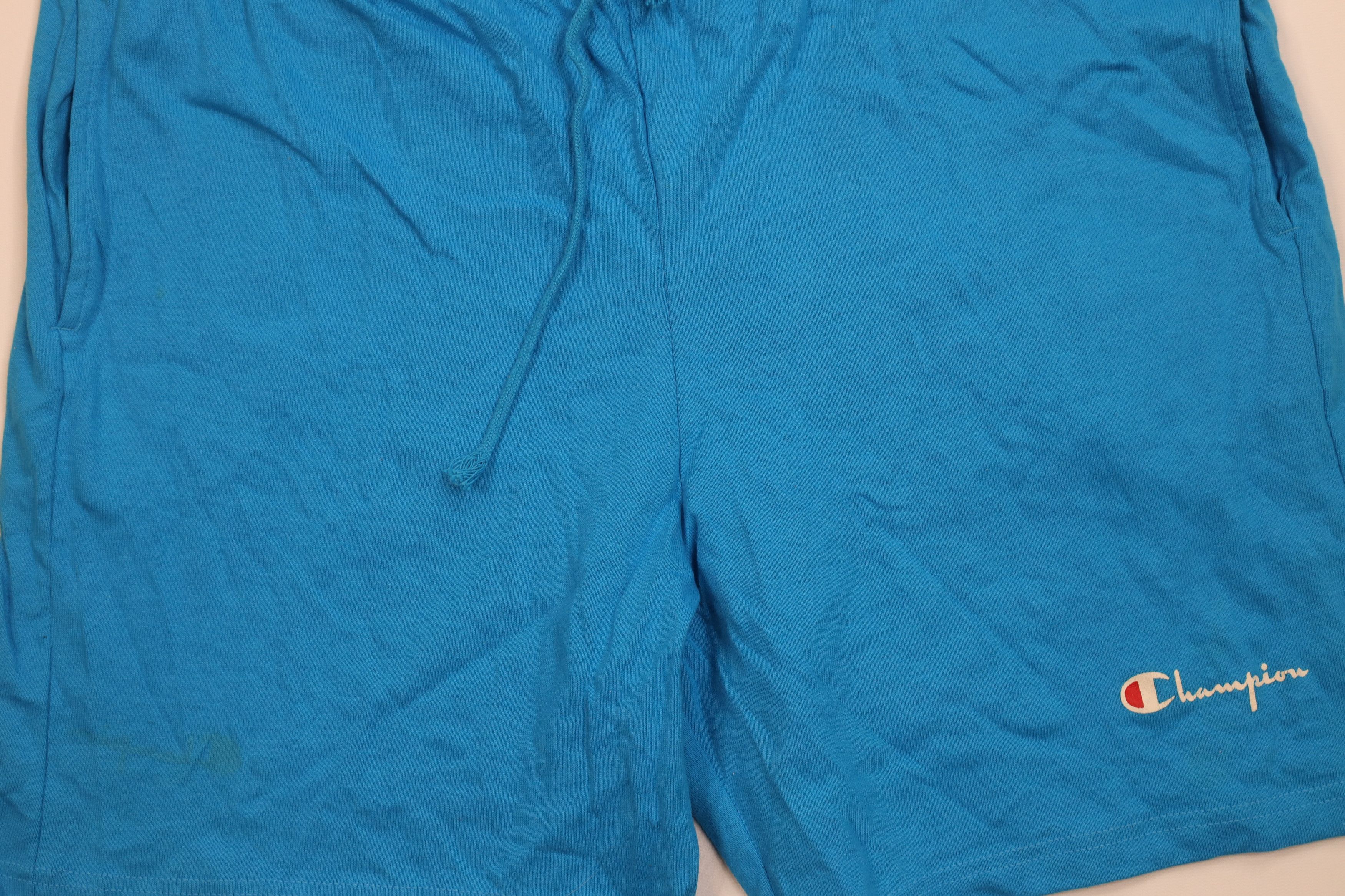 Champion Vintage 90s Champion Above Knee Jersey Knit Shorts Blue USA Size US 36 / EU 52 - 3 Thumbnail